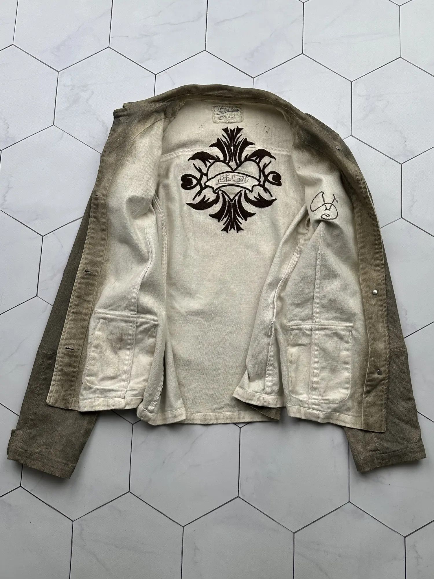 Von Dutch Von Dutch Faded Waxed Vintage Jacket (B38) Size M / US 6-8 / IT 42-44 - 7 Thumbnail