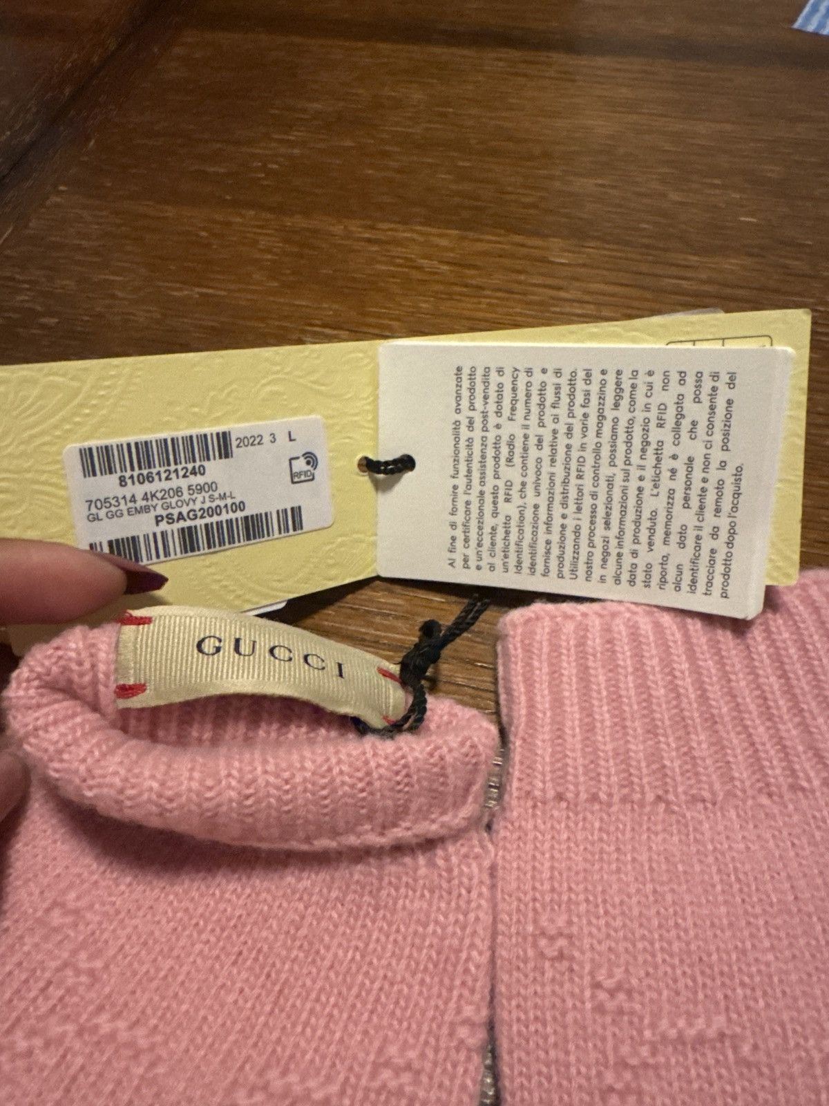 Gucci Gucci GG Wool Gloves | Pink | Large Size ONE SIZE - 3 Thumbnail