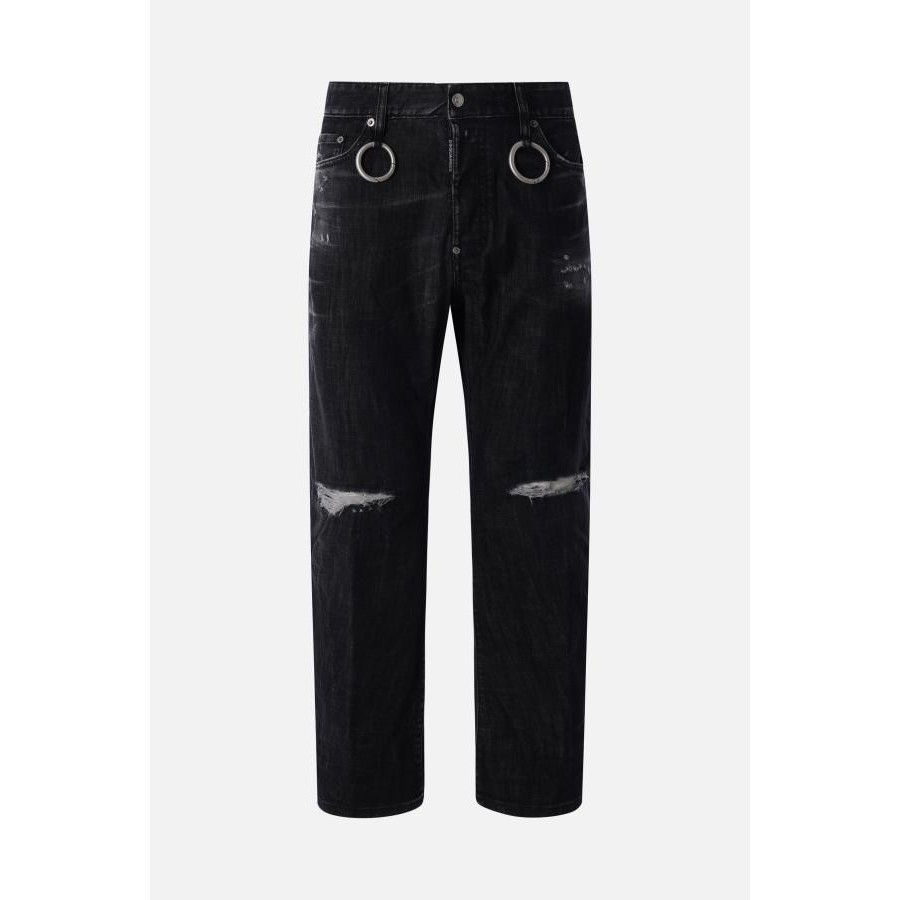 Dsquared2 DSQUARED2 Bro Black Distressed Denim Jeans New & Authentic ( Size US 34 / EU 50 - 1 Thumbnail