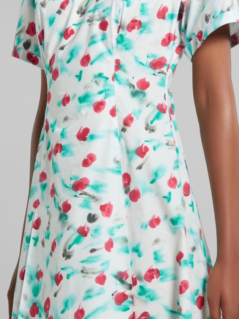 Marni oc11z0525 Poplin Midi Dress in White Size M / US 6-8 / IT 42-44 - 5 Thumbnail