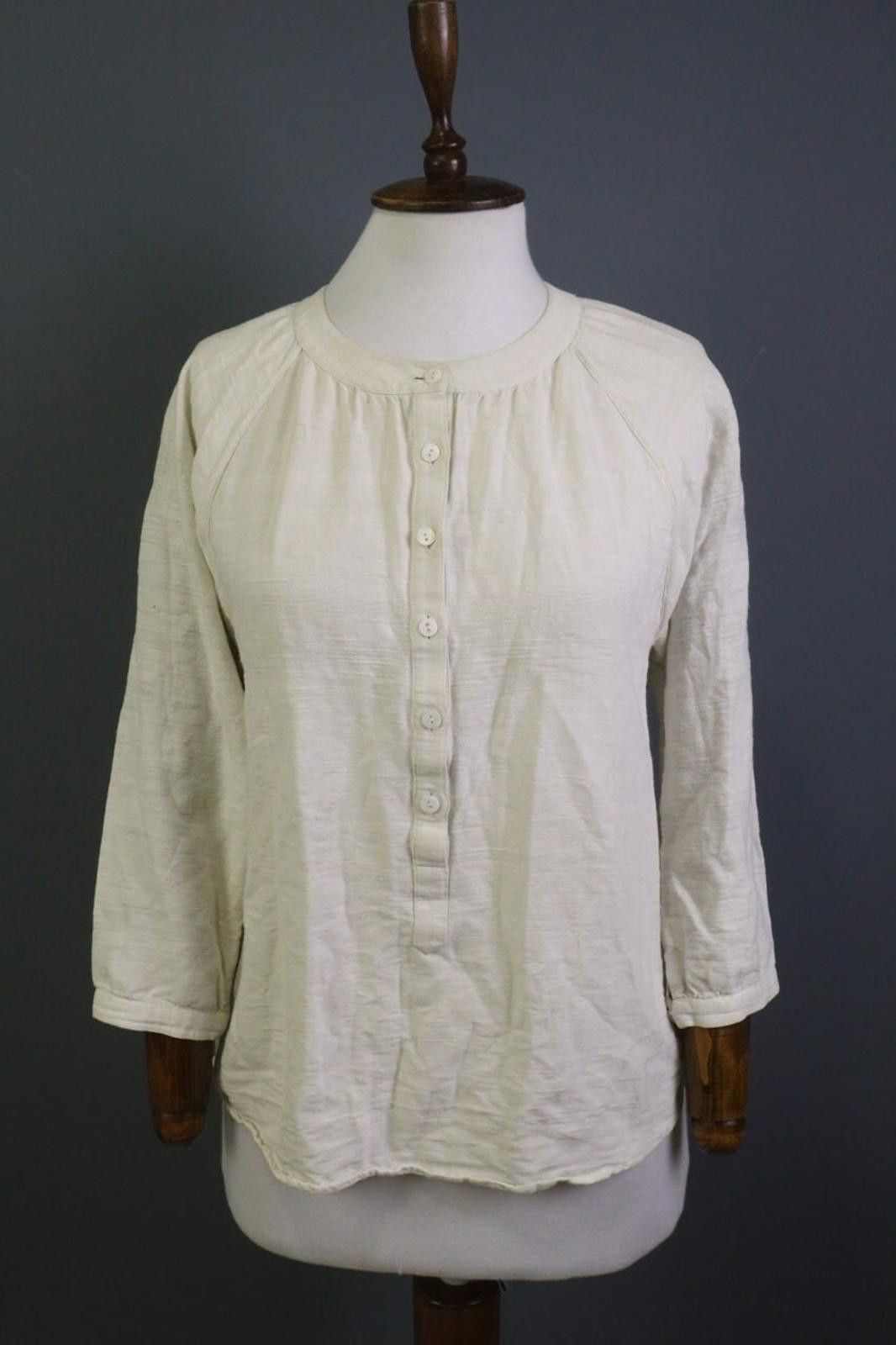 A.P.C. A.P.C White 100% Cotton Round Neck Blouse Top Size 38 Size M / US 6-8 / IT 42-44 - 1 Thumbnail
