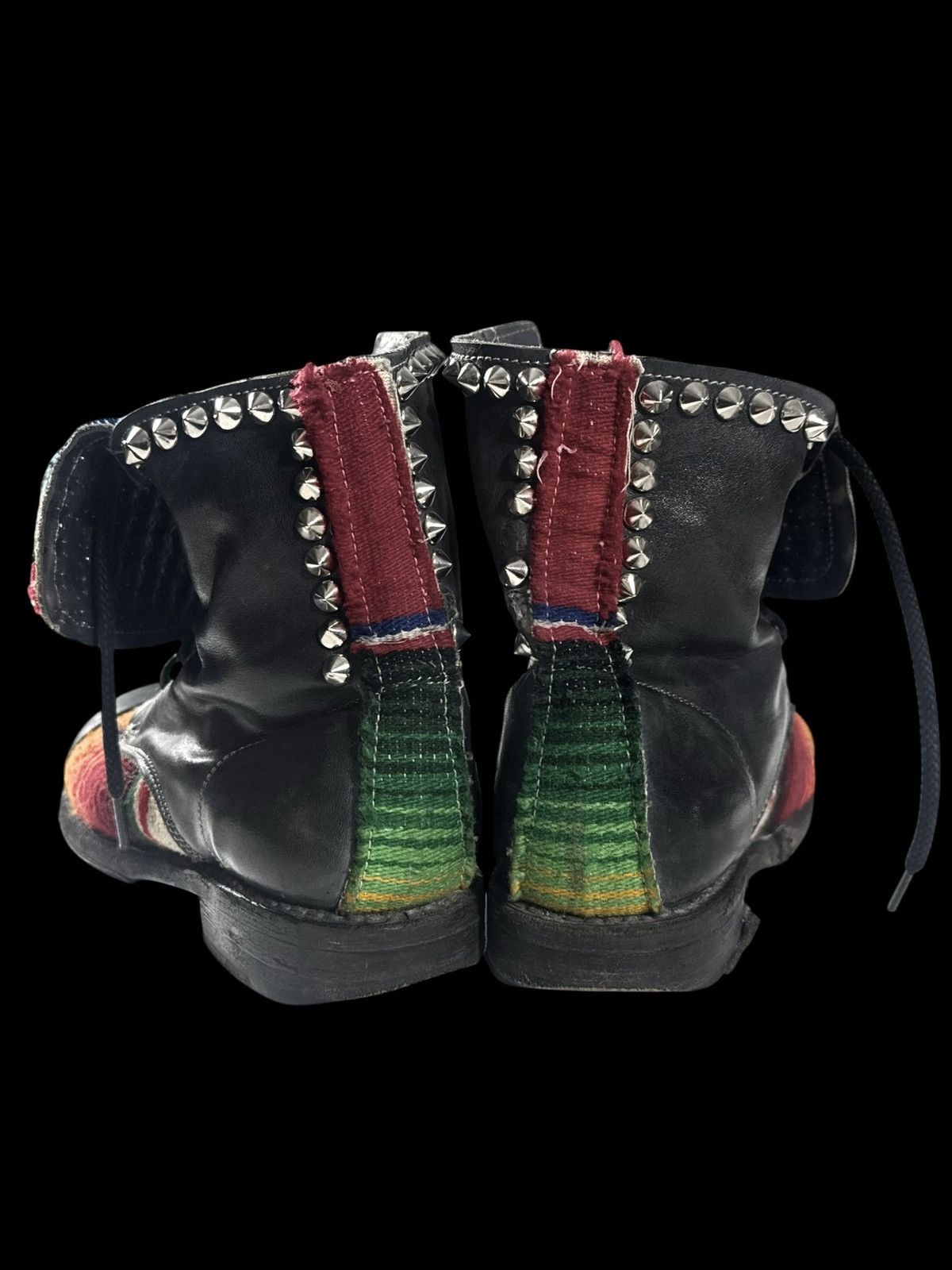 Bed Stu Bed Stu Handmade Studded Leather Textile Ankle Boots Size US 7 / EU 40 - 4 Thumbnail