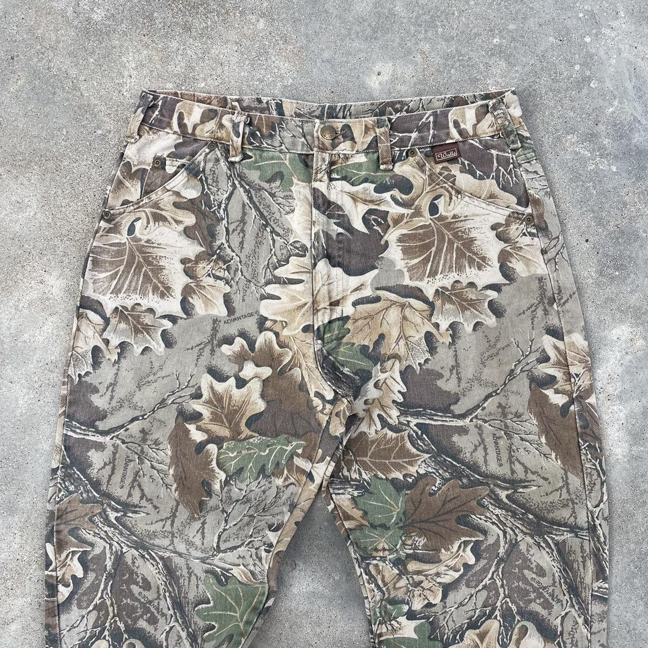 Japanese Brand × Vintage Crazy vintage essential 90s faded camo denim pants Size US 34 / EU 50 - 2 Thumbnail
