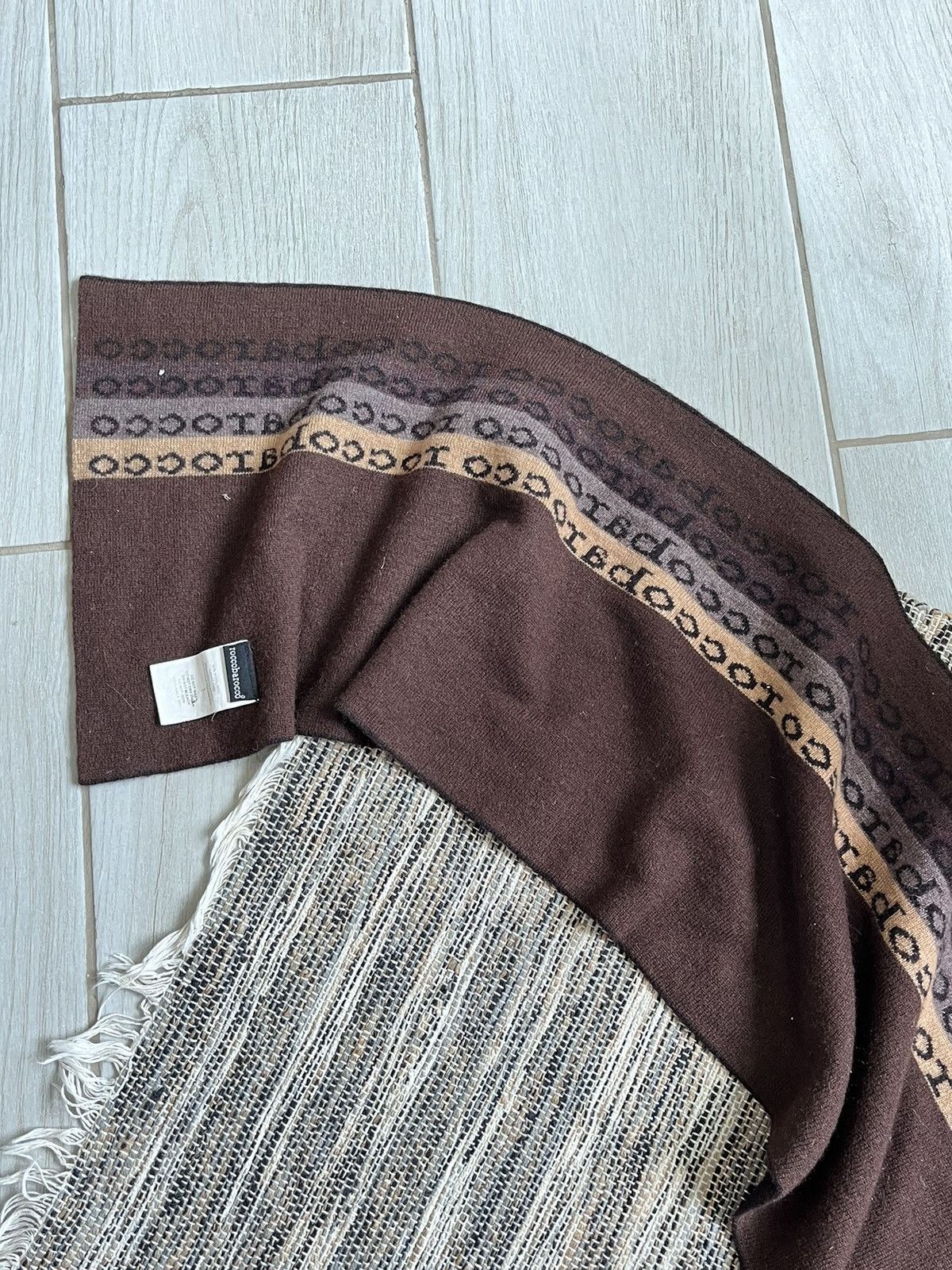 Other Roccobarocco Scarf Brown Monogram logo luxury minimalistic Size ONE SIZE - 7 Thumbnail