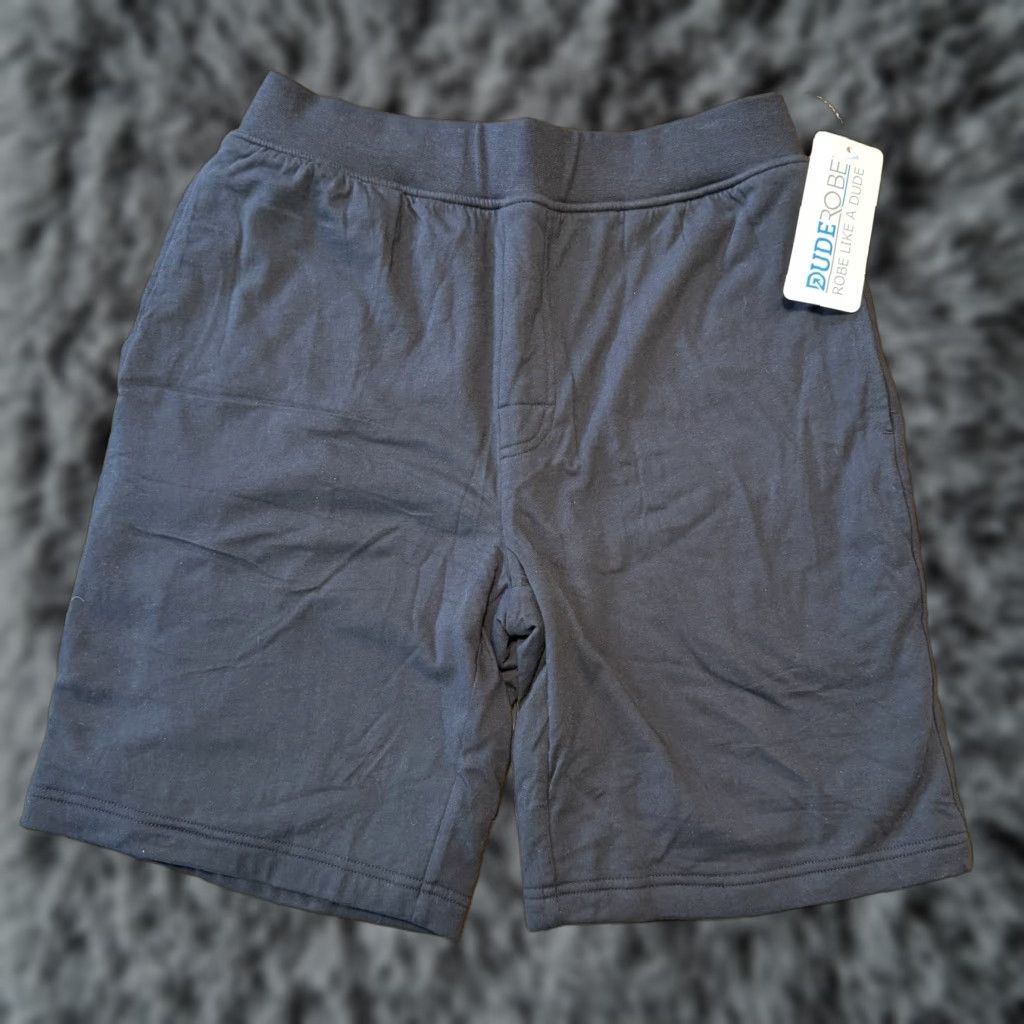 Vintage Dude Robe Terry Lined Shorts Mens M Sleep Shorts Black Jersey Cotton Blend Stretch Adjustable Regular Men Shark Tank Modern Classic Size US 31 - 1 Thumbnail