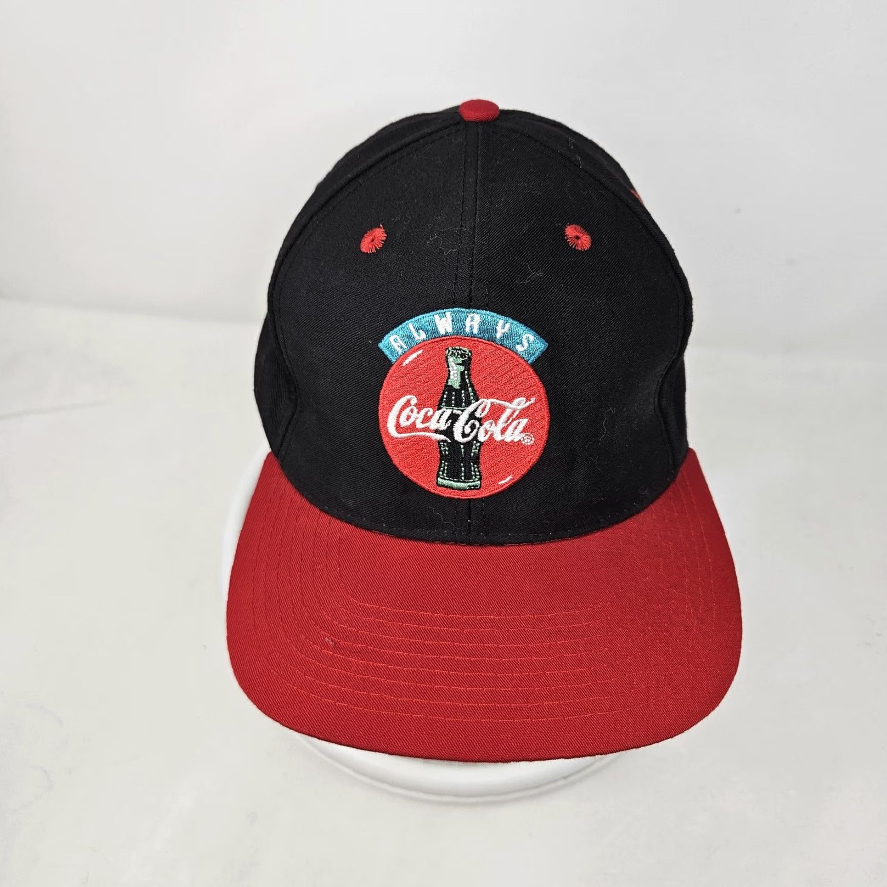 Vintage VINTAGE Coca-Cola Hat Cap Snap Back Black Red Embroidered Advertising Men's 90s Hats Snapback Men Black Coca-Cola 90s Size ONE SIZE - 2 Thumbnail