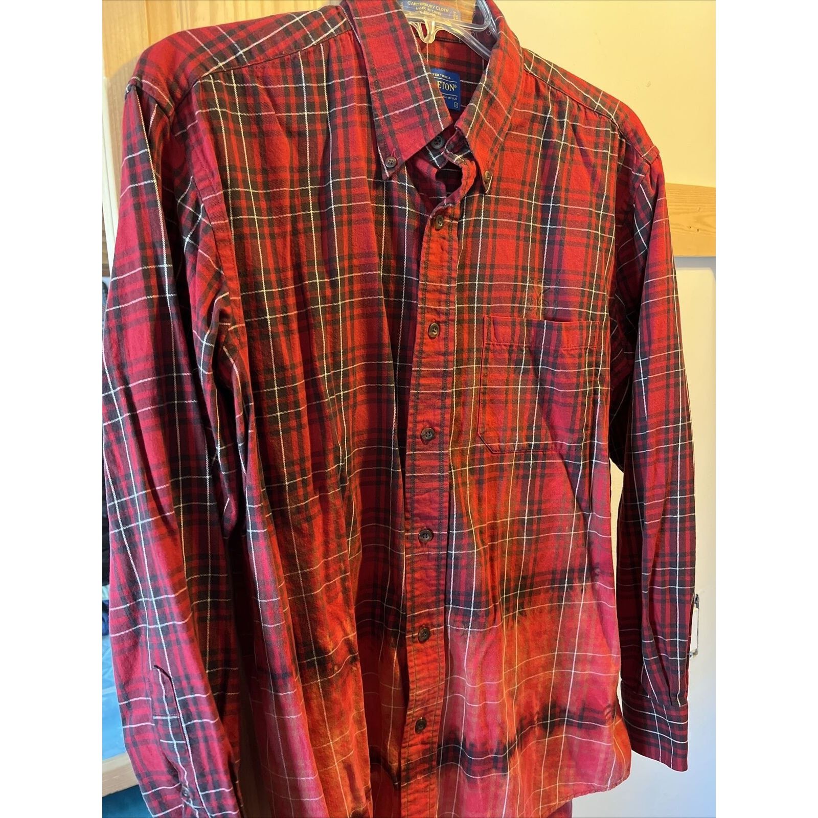 Pendleton Pendleton Mens L Red Plaid LS pima cotton merino wool shirt Size US L / EU 52-54 / 3 - 7 Thumbnail