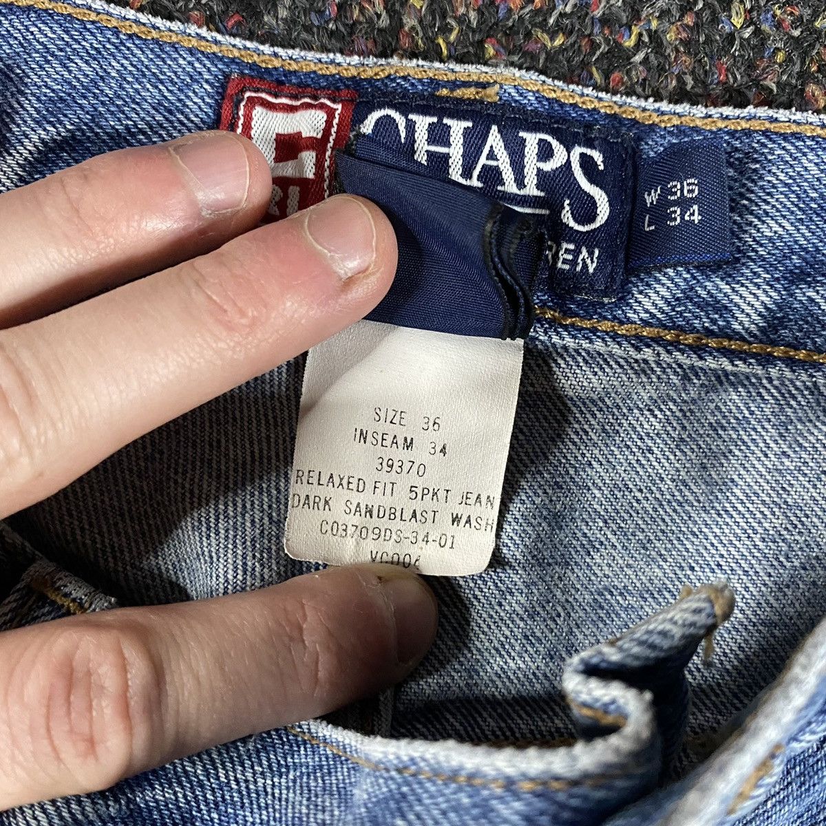 Chaps × Vintage Vintage 1990s Chaps Ralph Lauren Denim Dad Jeans Size US 36 / EU 52 - 4 Thumbnail