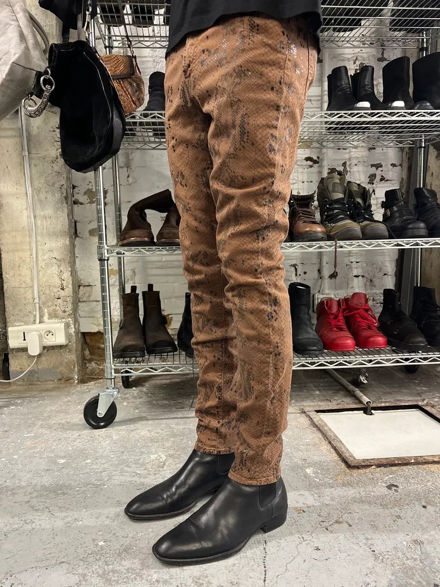 Vintage 2000s Plein Sud Snake Print Skinny Pants Size US 28 / EU 44 - 3 Thumbnail