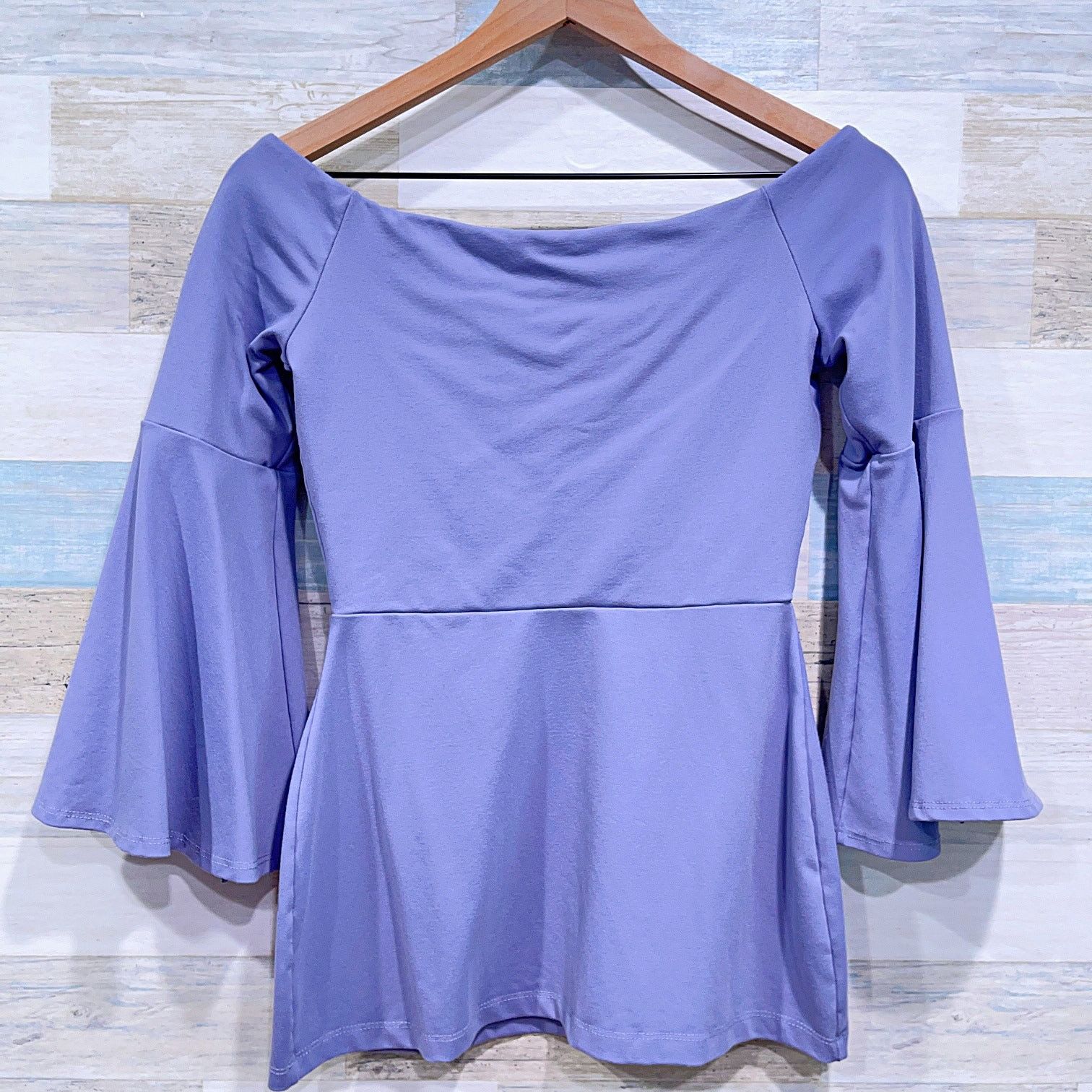 Susana Monaco Susana Monaco Off The Shoulder Slit Bell Sleeve Blouse Gray Size S / US 4 / IT 40 - 4 Thumbnail