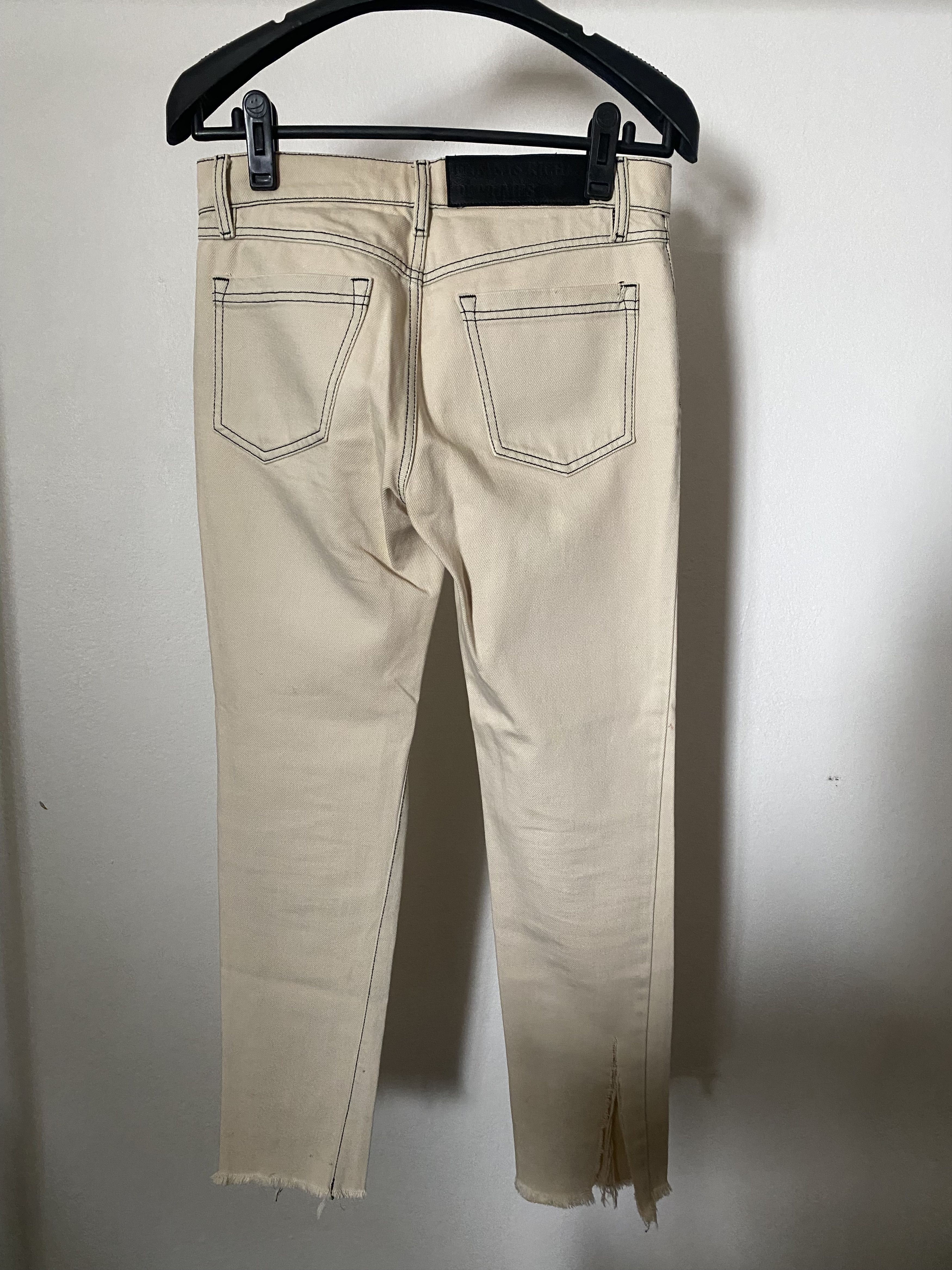 Enfants Riches Déprimés White Distressed Denim Jeans, view 4