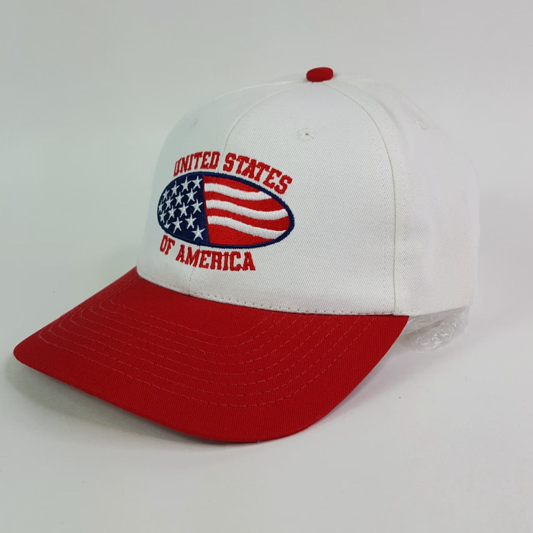 Vintage VINTAGE Town Talk USA Made Snapback Hat Baseball Cap Retro Flag 90s United States Of American 9/11 Embroidered Adjustable Cotton Canvas Blue Mens Hat Size ONE SIZE - 3 Thumbnail