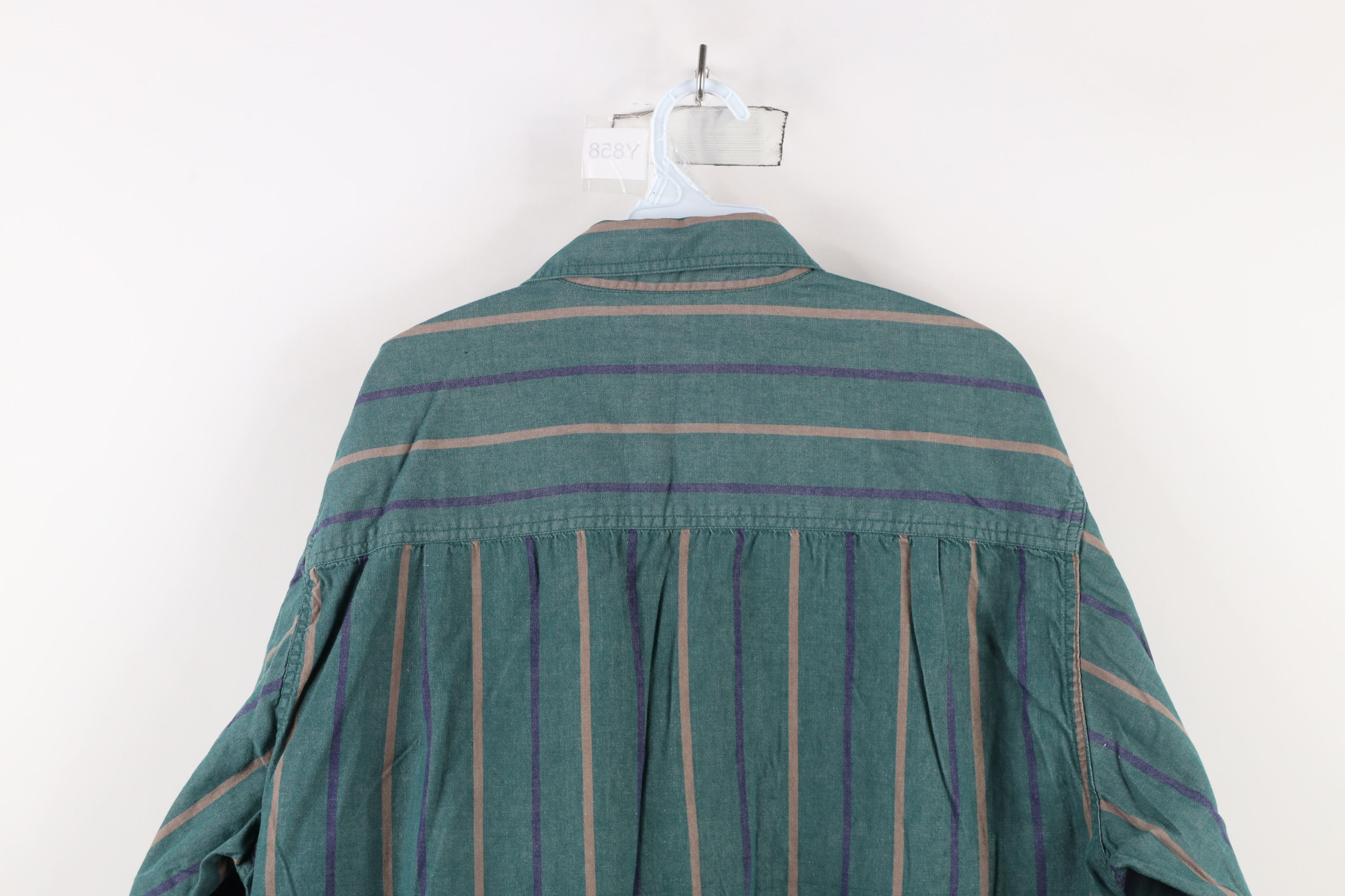 Eddie Bauer × Vintage Vintage 90s Eddie Bauer Striped Rufton Twill Button Shirt Size US L / EU 52-54 / 3 - 12 Thumbnail