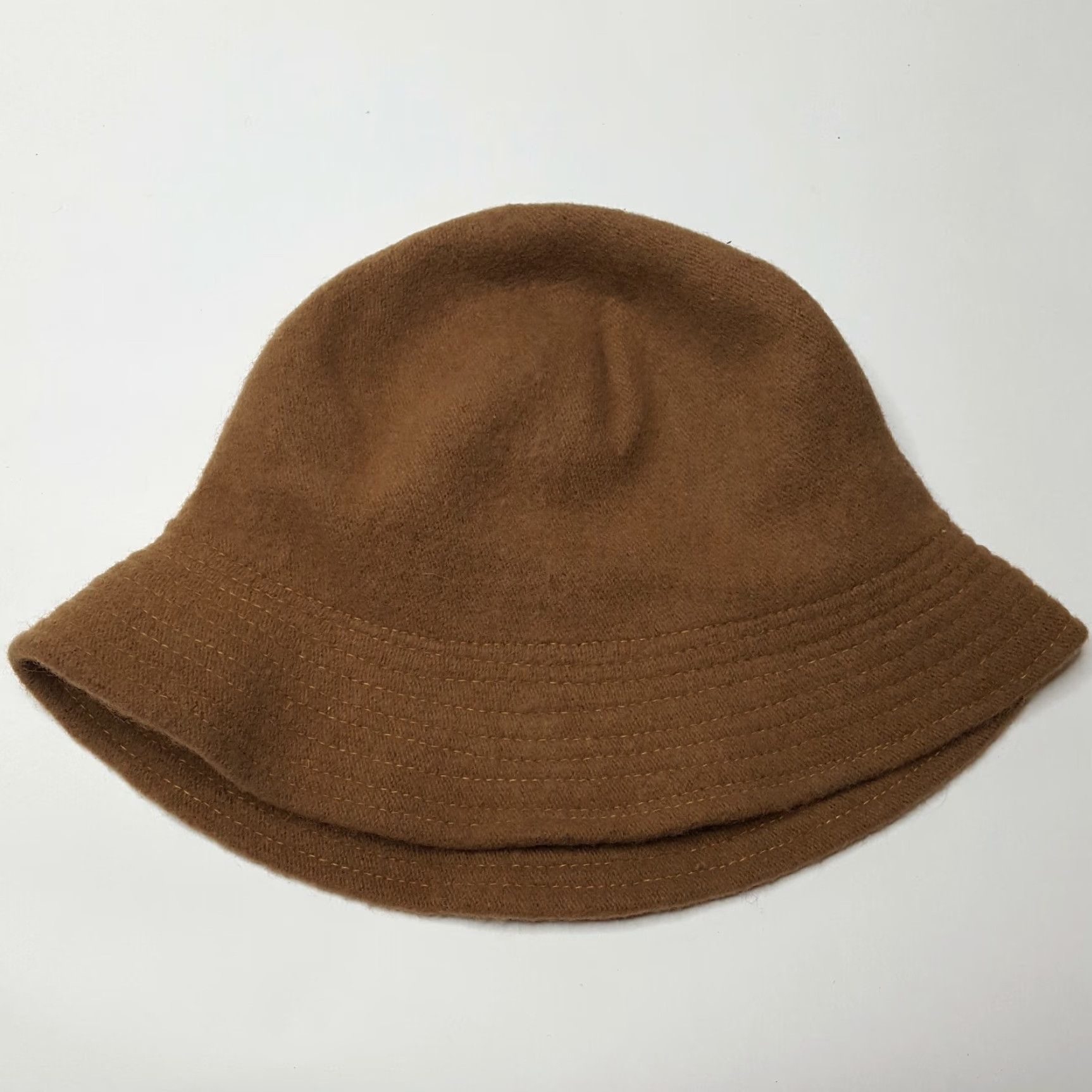 FELT VINTAGE HaT Bucket Hat Women M Wool Felt Brown 80s Winter Winter Hat Snow Fashion Retro Casual Womens Size ONE SIZE - 4 Thumbnail