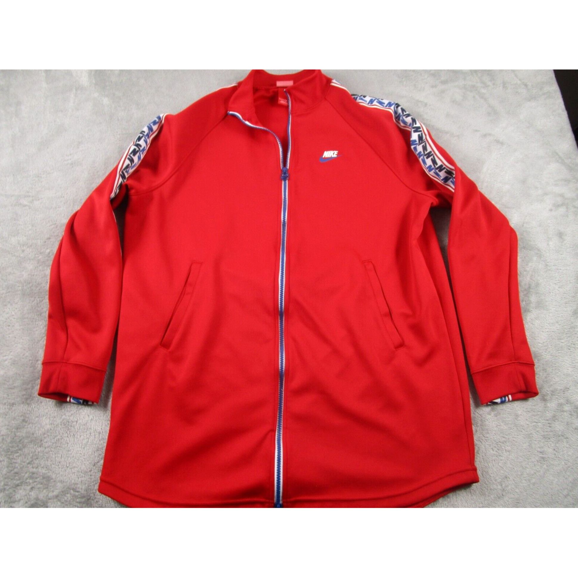 Nike Mens Large Red Full Zip Pockets Activewear Casual Stylish Nike Jacket Logo Grailed
