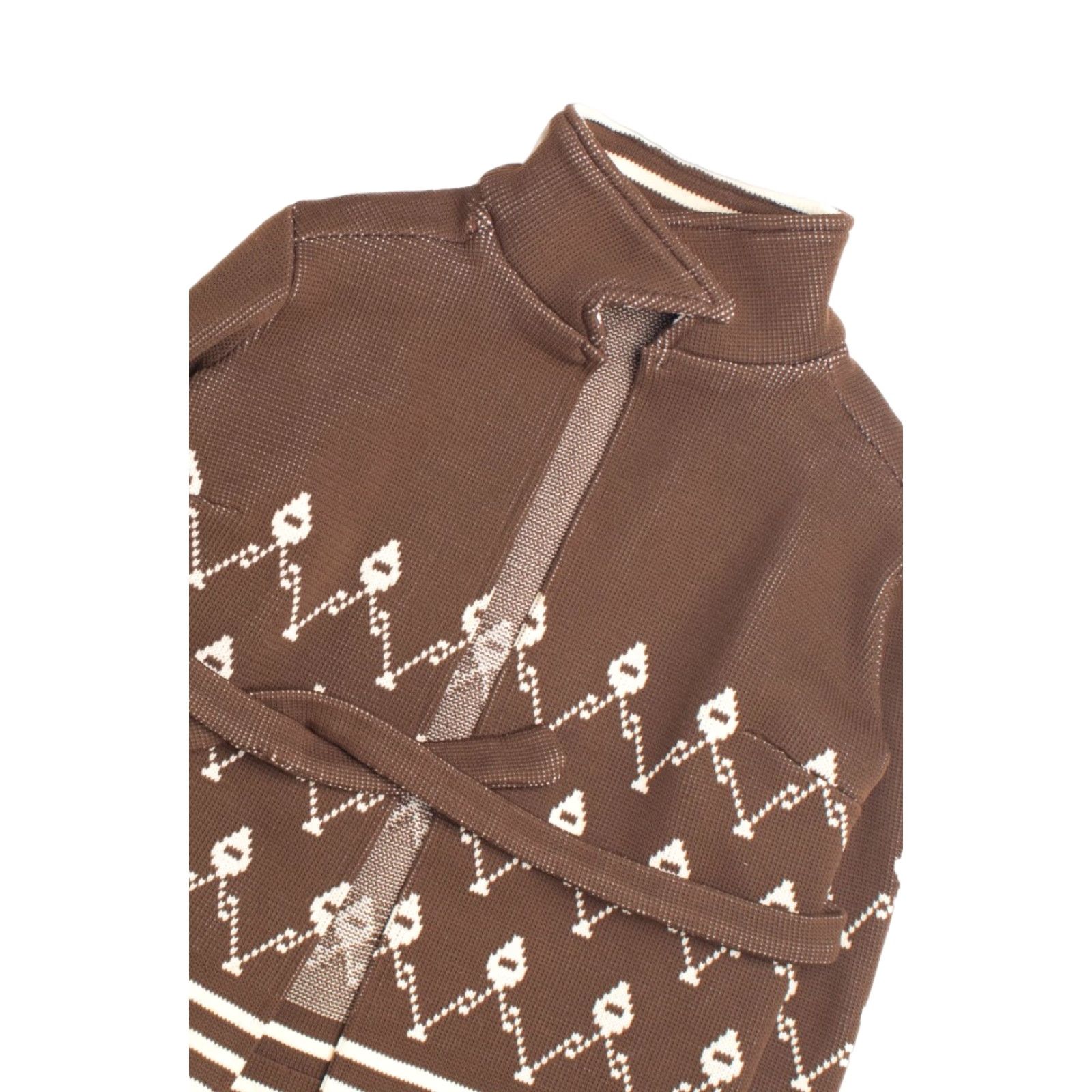 Etro VINTAGE Brown Large Cardigan Sweater Geometric Pattern Retro Style Size L / US 10 / IT 46 - 2 Thumbnail