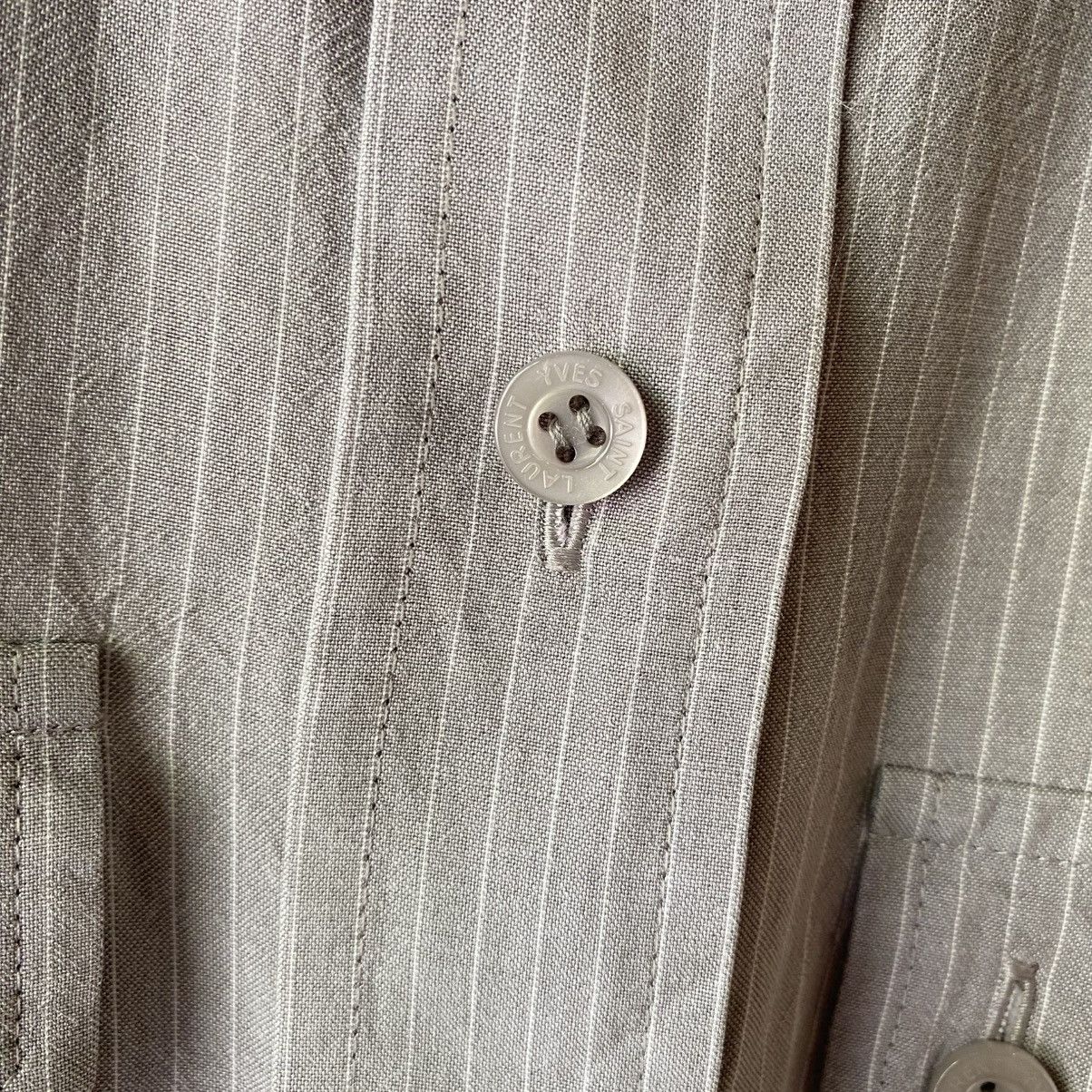 Yves Saint Laurent YVES SAINT LAURENT Light Gray Striped Pocket Shirt Size XS / US 0-2 / IT 36-38 - 7 Thumbnail