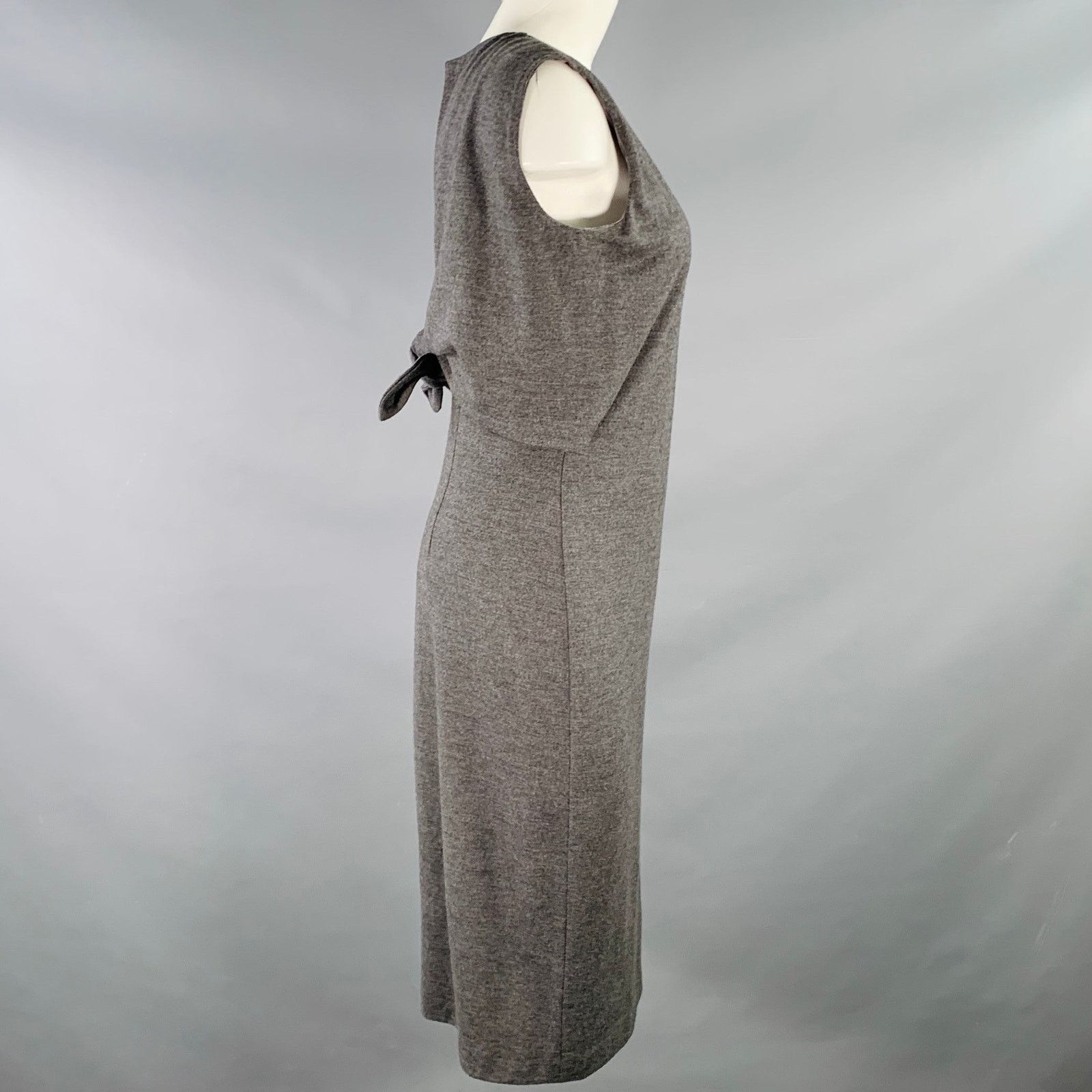 Jil Sander Size 6 Heather Grey Jersey Sleeveless Tie Back Sheath Dress Size M / US 6-8 / IT 42-44 - 2 Thumbnail