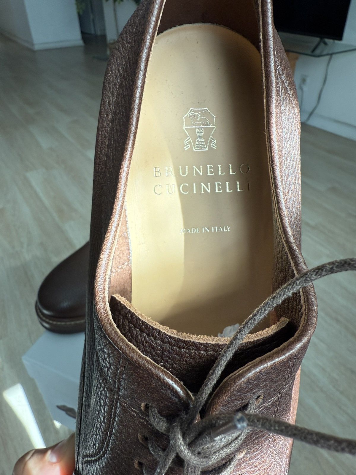 Brunello Cucinelli Brunello Cucinelli Deerskin Derby Shoes Size US 11 / EU 44 - 5 Thumbnail