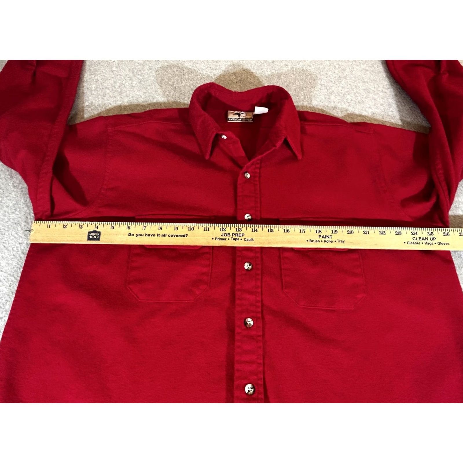 Vintage VINTAGE Flannel Shirt Mens XL Red American Edition Heavyweight 90s USA Shirt Mens XL Red Cotton Flannel Button-Up with Pockets Size US XL / EU 56 / 4 - 3 Thumbnail