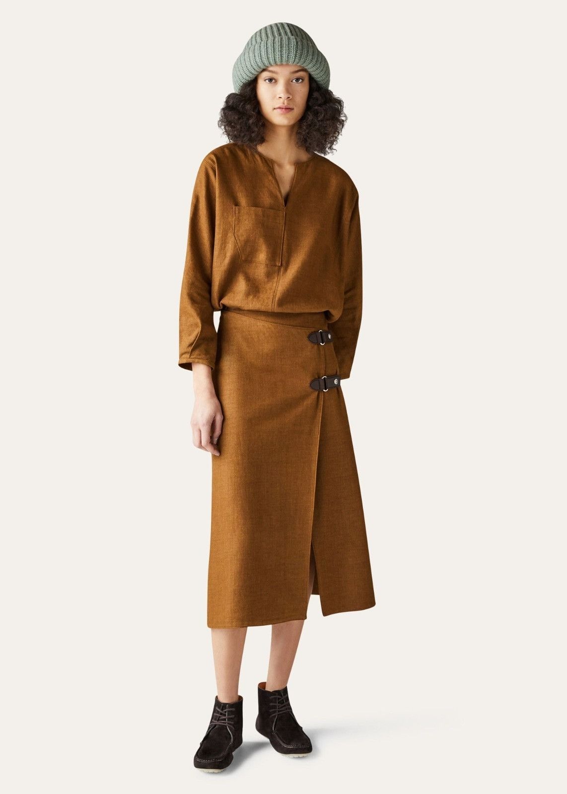Loro Piana o1srvl11e0824 Alinne Midi Skirt in Brown Size 27" / US 4 / IT 40 - 3 Thumbnail