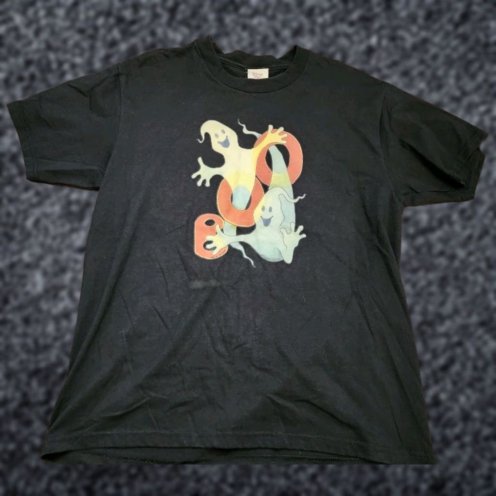 Mango VINTAGE Mango T-Shirt Halloween Ghost Boo Crew Neck Short Sleeve Women L Black Mango Tree 90s Distressed Size L / US 10 / IT 46 - 1 Thumbnail