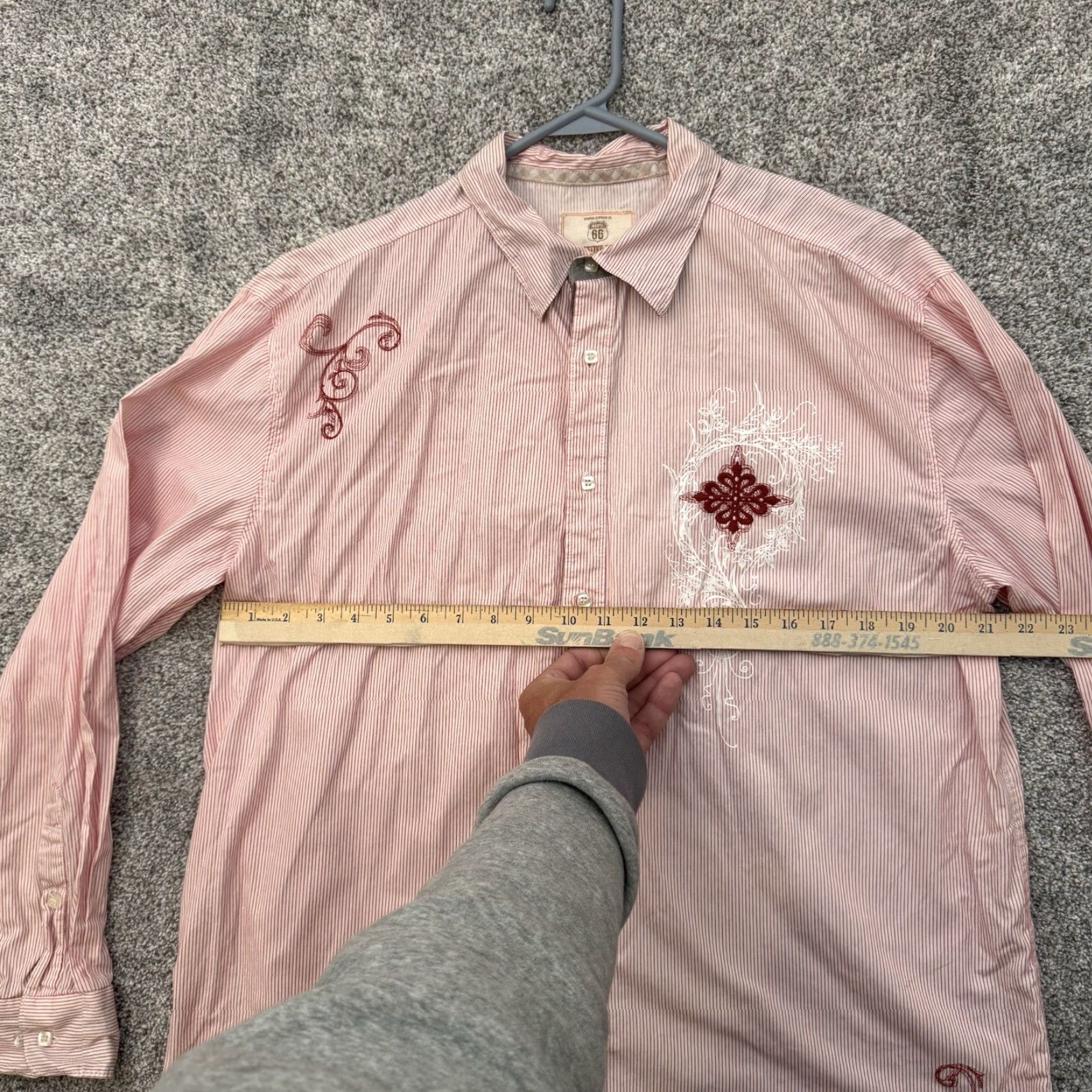 Route 66 VINTAGE Route 66 Button Up Shirt Mens L Striped Y2K Western Rockabilly Going Out Club Red Mens Size US L / EU 52-54 / 3 - 6 Thumbnail