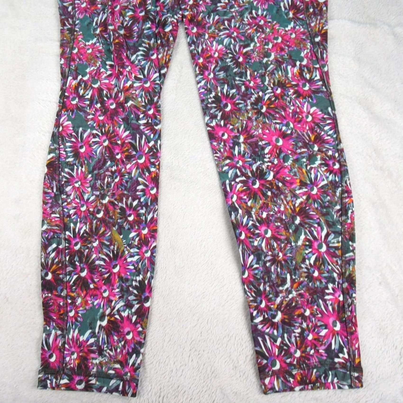 Lululemon Lululemon Base Pace HR Tight Leggings Women 14W Ankle Floral Fleece 28in Inseam Multicolor Running Gym Training Activewear Womens Size 36" / US 14 / IT 50 - 2 Thumbnail