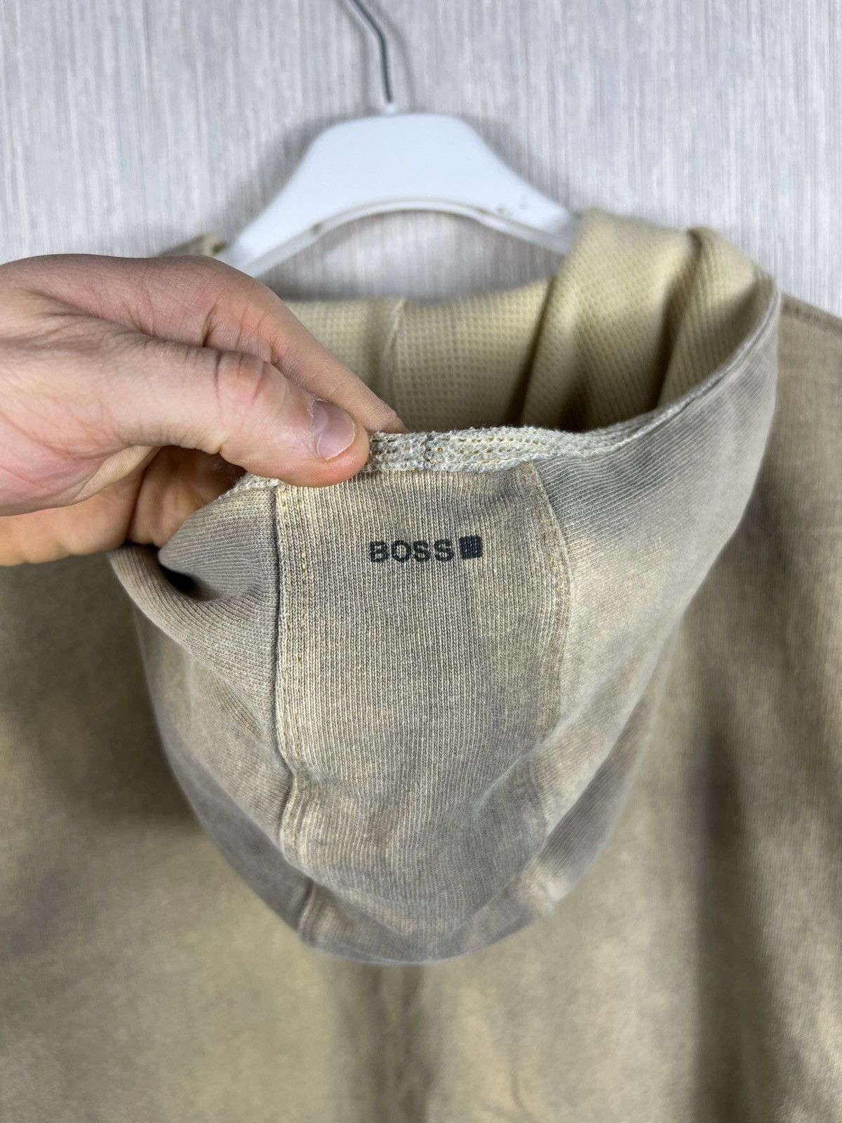 Hugo Boss Vintage Hugo Boss y2k dusty burned thermal zip basic hoodie Size US L / EU 52-54 / 3 - 20 Thumbnail
