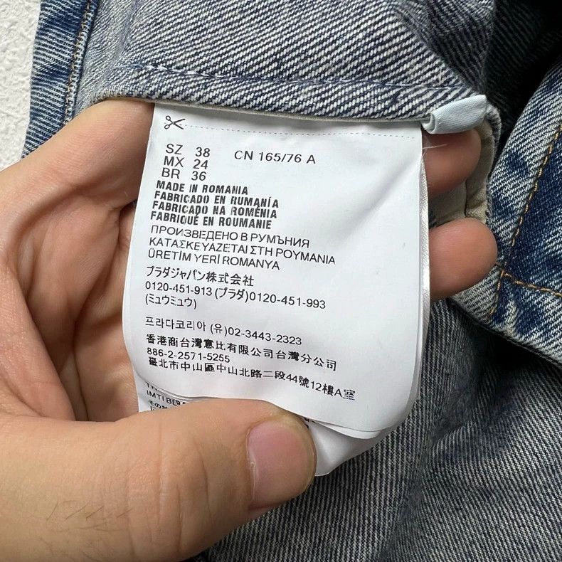 Prada Prada Triangle standard short old collarless denim jacket Size XS / US 0-2 / IT 36-38 - 8 Thumbnail