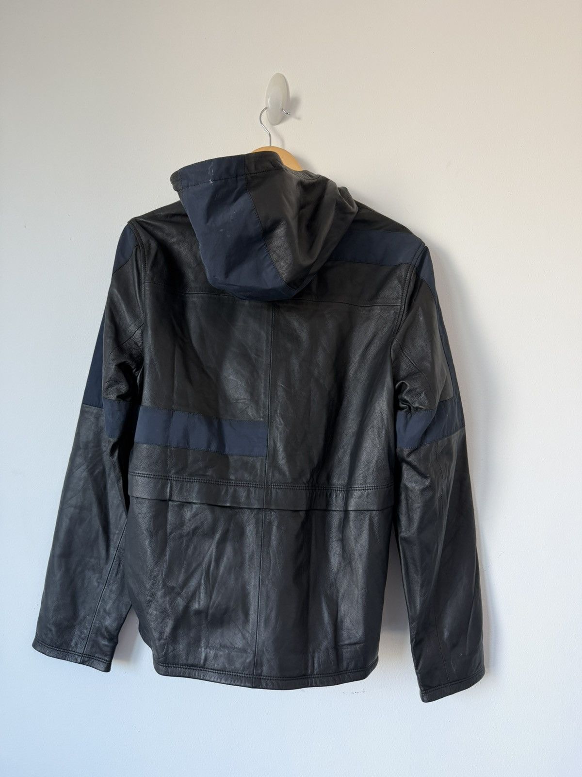 Alexander Wang Alexander Wang Sample Black Panel Leather Hooded Jacket M Size US M / EU 48-50 / 2 - 2 Thumbnail