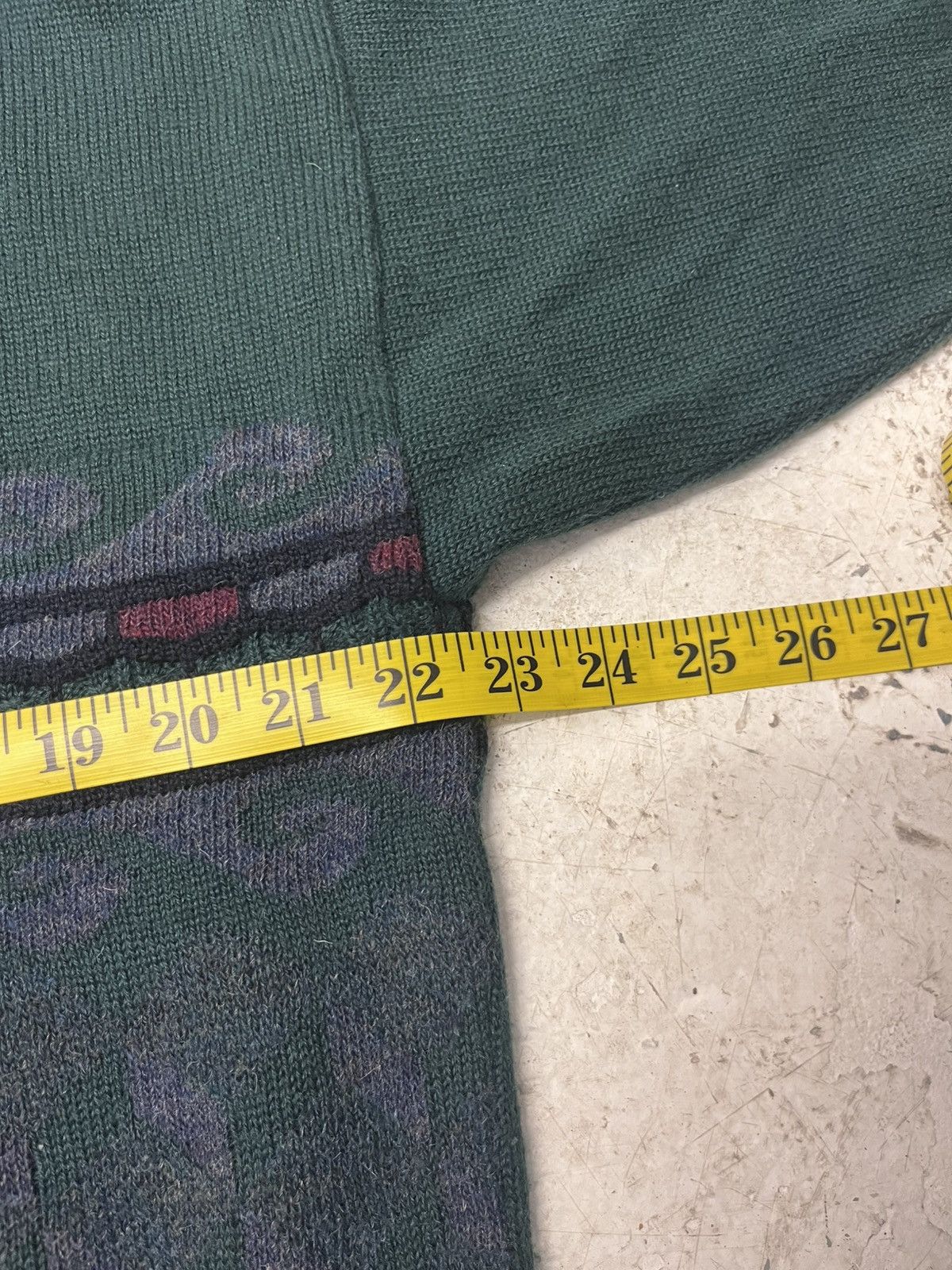 Vintage Vintage dark green knit sweater Size US XL / EU 56 / 4 - 4 Thumbnail