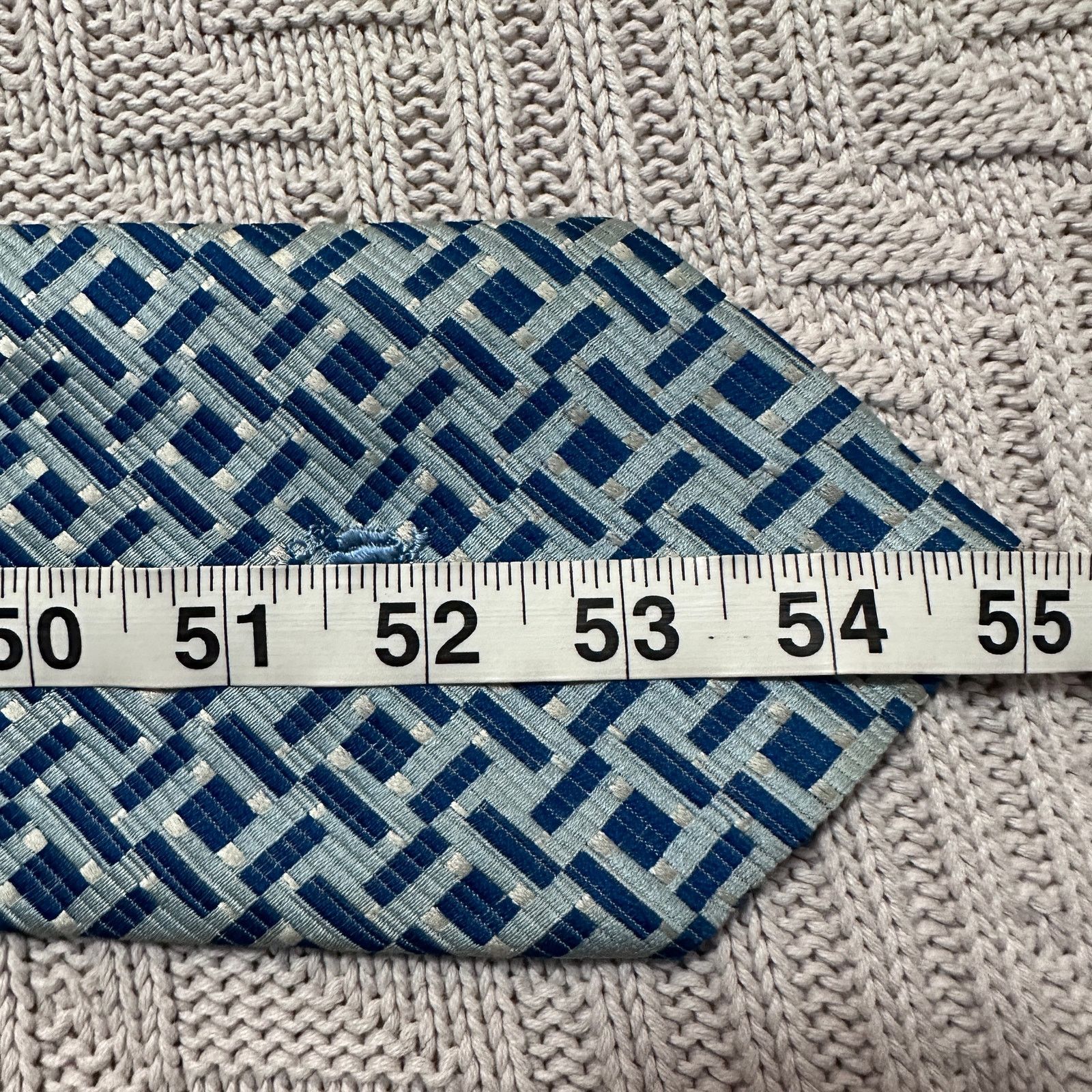 Oleg Cassini Vintage Oleg Cassini Gimbels blue geometric men's tie Size ONE SIZE - 4 Thumbnail