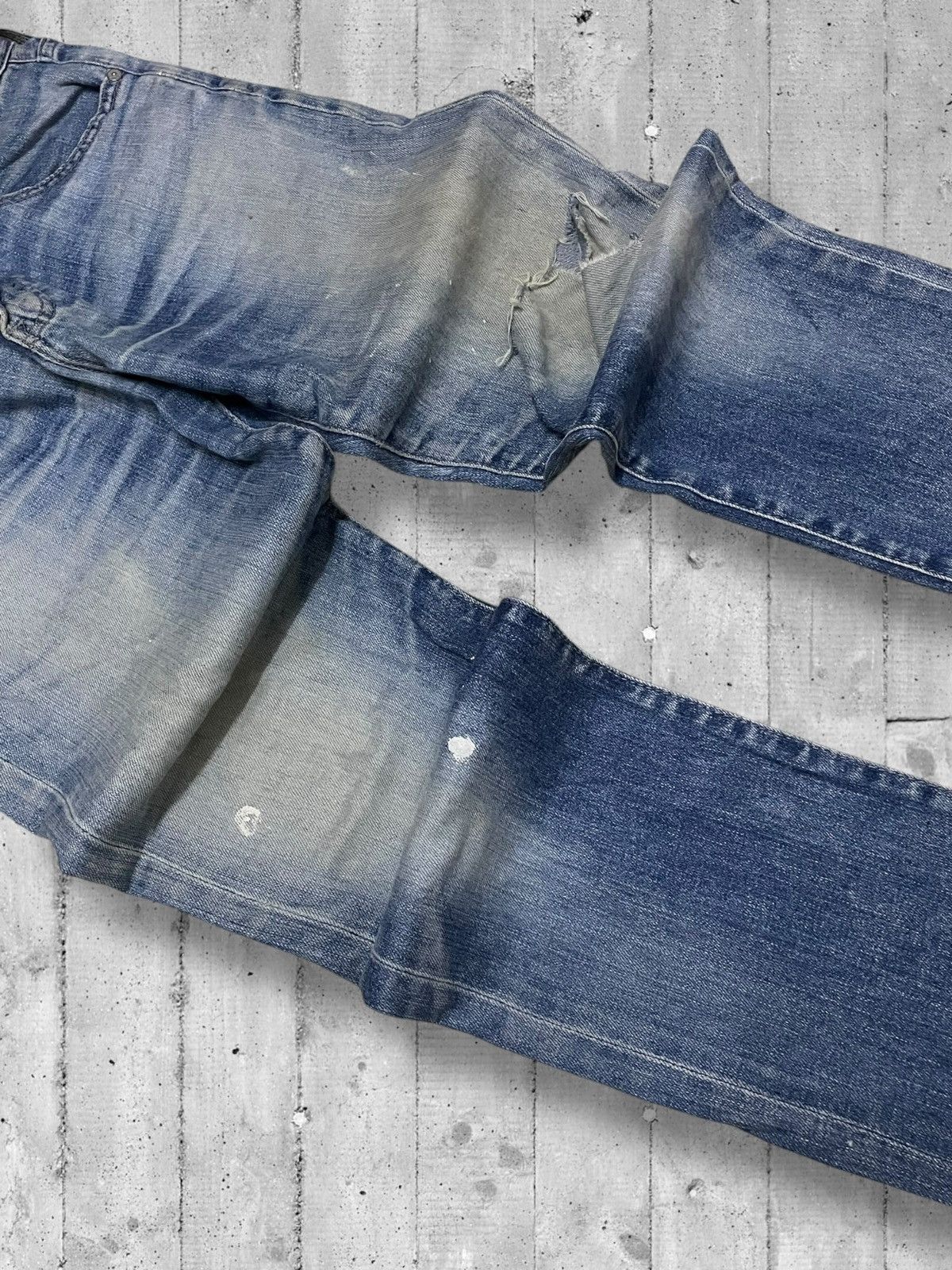 Designer × Other Vintge Designer Adriano Goldschimied Distressed Splash Denim Size US 31 - 6 Thumbnail