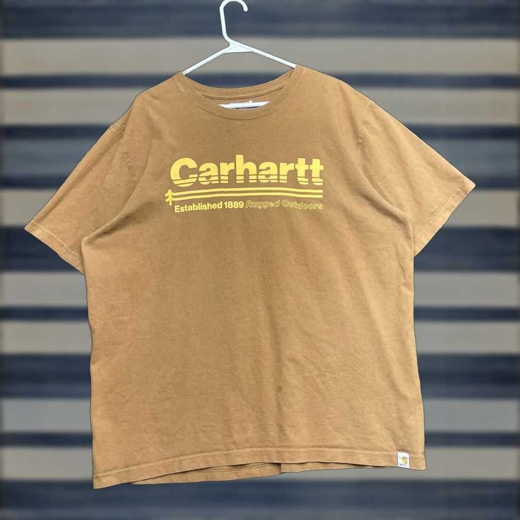 Carhartt Carhartt Shirt Mens XL Duck Brown Relaxed Fit Short Sleeve Casual Workwear Size US XL / EU 56 / 4 - 1 Thumbnail