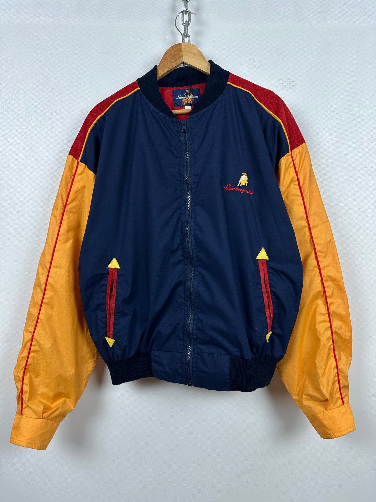 Vintage 90s Vintage Lamborghini Leisure Leather Zip Racing Jacket Size US XL / EU 56 / 4 - 1 Thumbnail