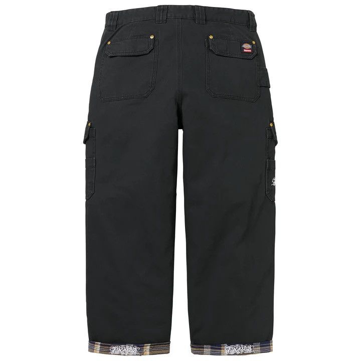 38 - Supreme x Dickies Flannel Lined Cargo Pants Black