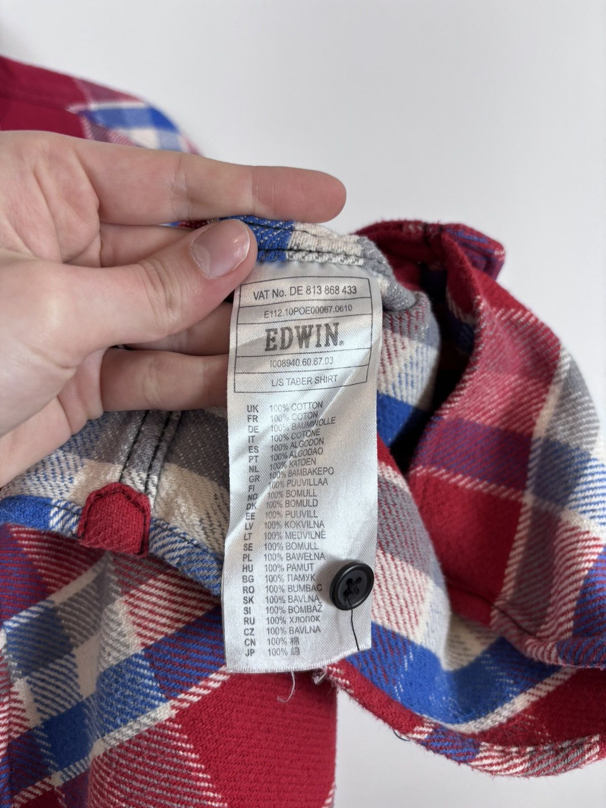 Edwin Edwin Tokyo Japan Men’s Checkered Lined Flannel Shirt Jacket Size US L / EU 52-54 / 3 - 10 Thumbnail