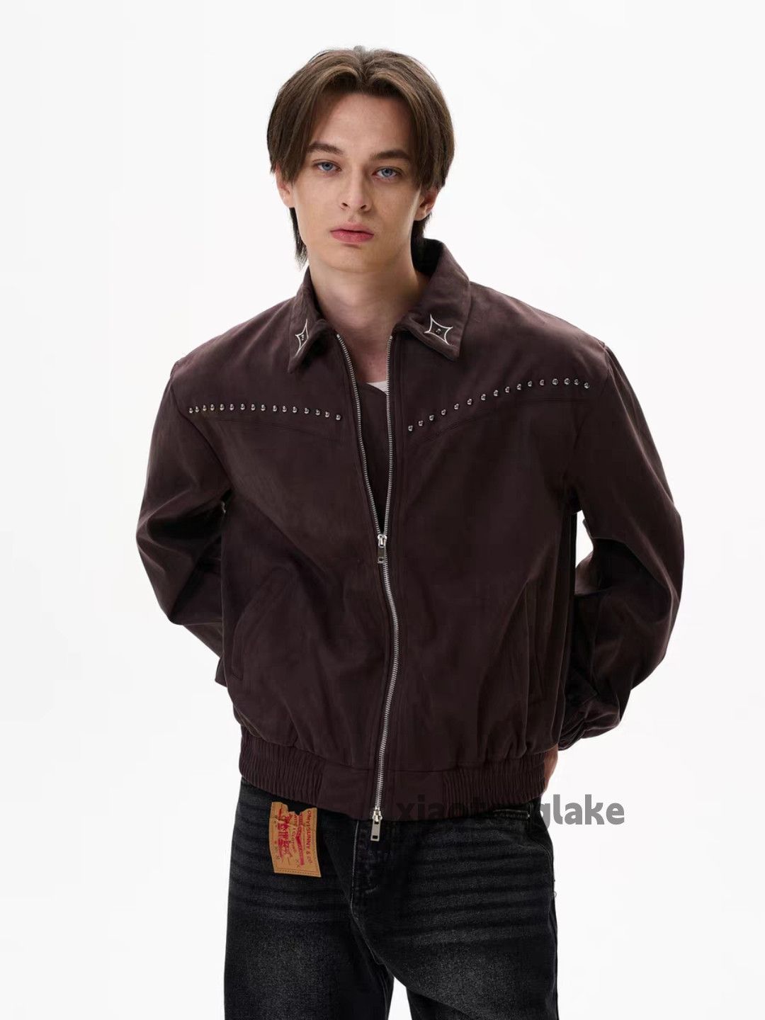 Unisex outdoor utility workwear bomber rivet jacket