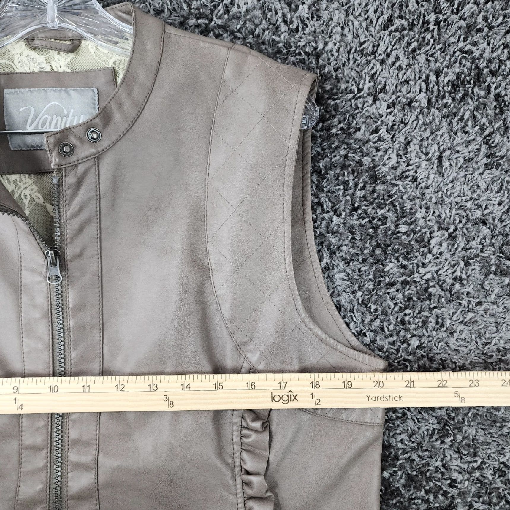 Vintage Vanity Vest Womens L-XL Beige Full Zip Polyurethane Size L / US 10 / IT 46 - 4 Thumbnail