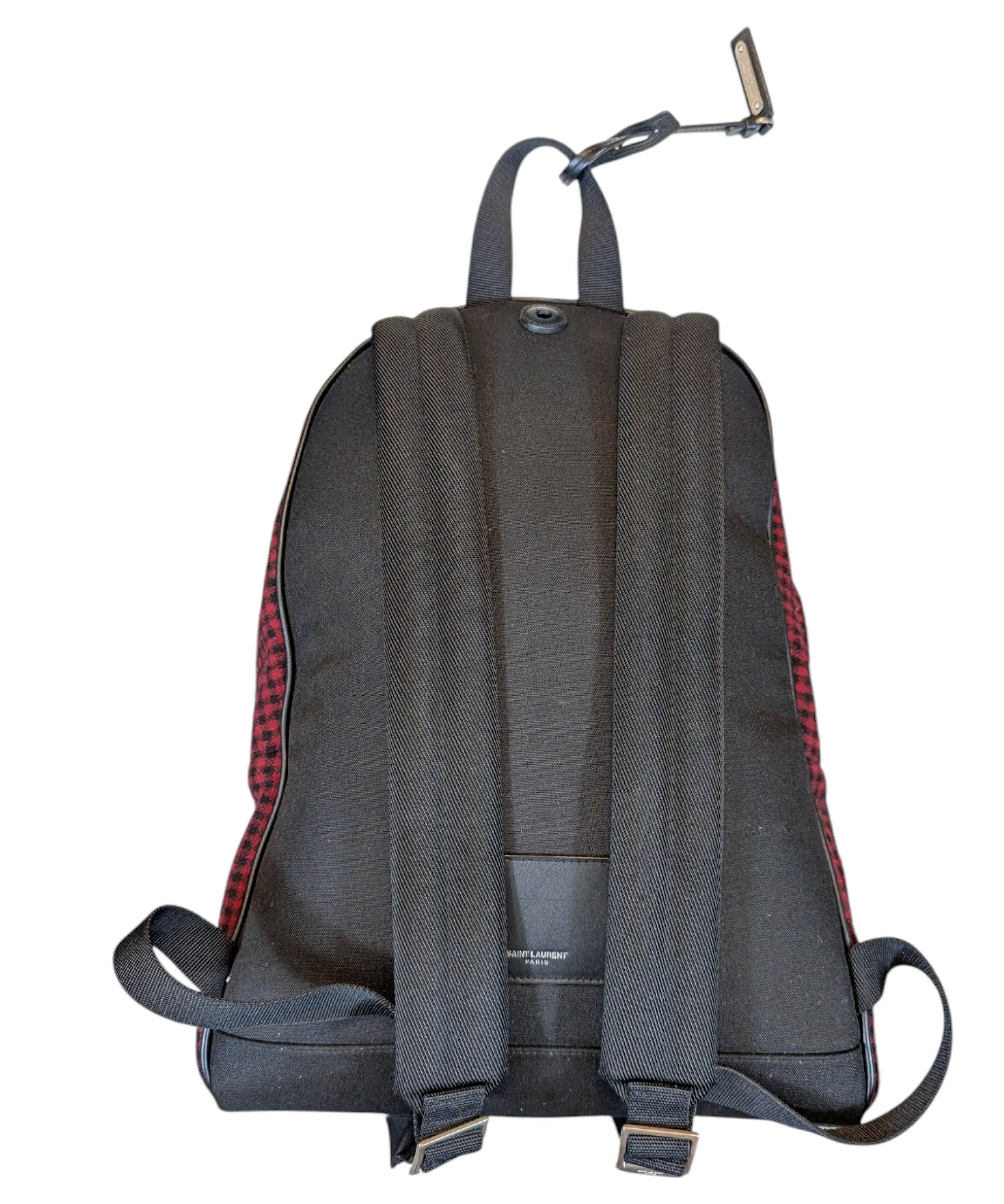 Saint Laurent Paris Saint Laurent City Plaid Red Black Backpack Bag Hedi Slimane Size ONE SIZE - 4 Thumbnail