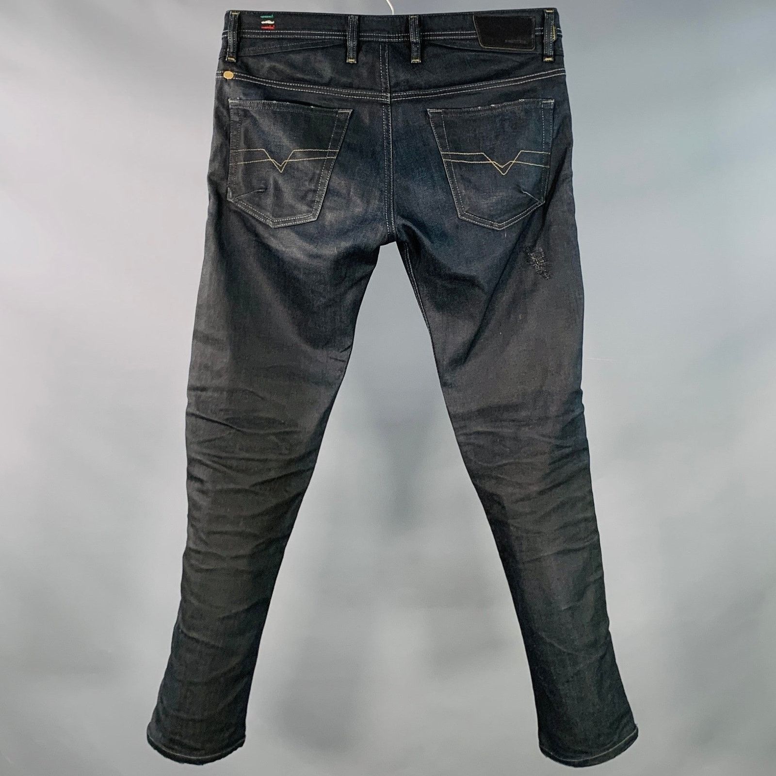 Diesel DIESEL Shioner Cotton Twill Sequined Distressed Skinny Jeans Size US 30 / EU 46 - 2 Thumbnail