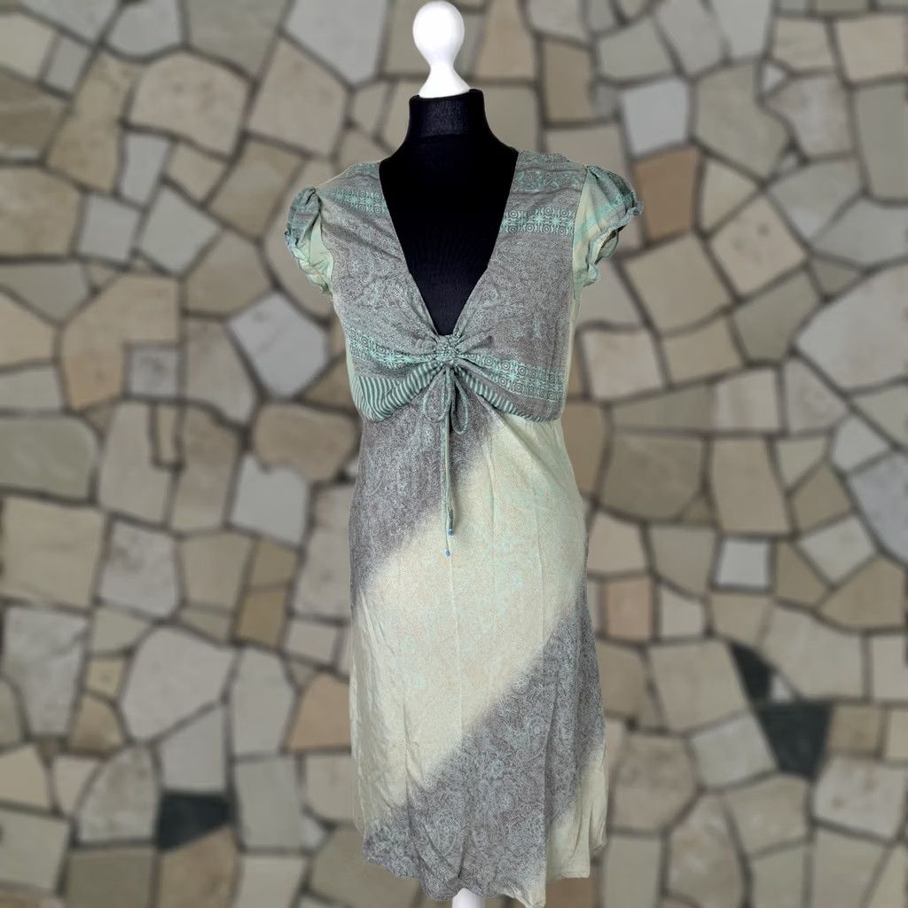 Vintage Ibiza Dress Silk A-Line Dress S/M Womens Multicoloured Knee Length 100% Silk Size S / US 4 / IT 40 - 1 Thumbnail