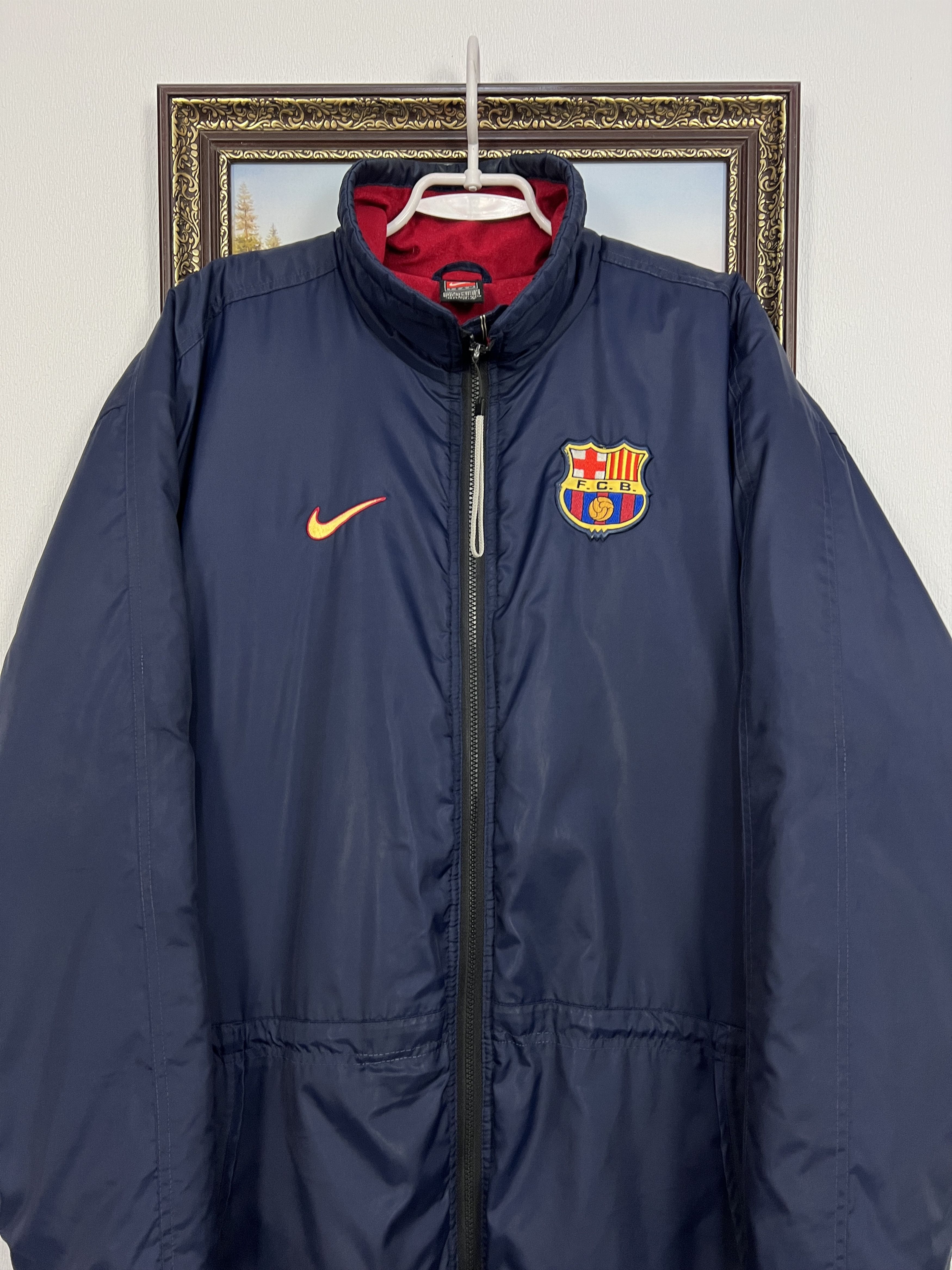 Vintage 90's Nike FC Barcelona Football Jacket Soccer Bomber