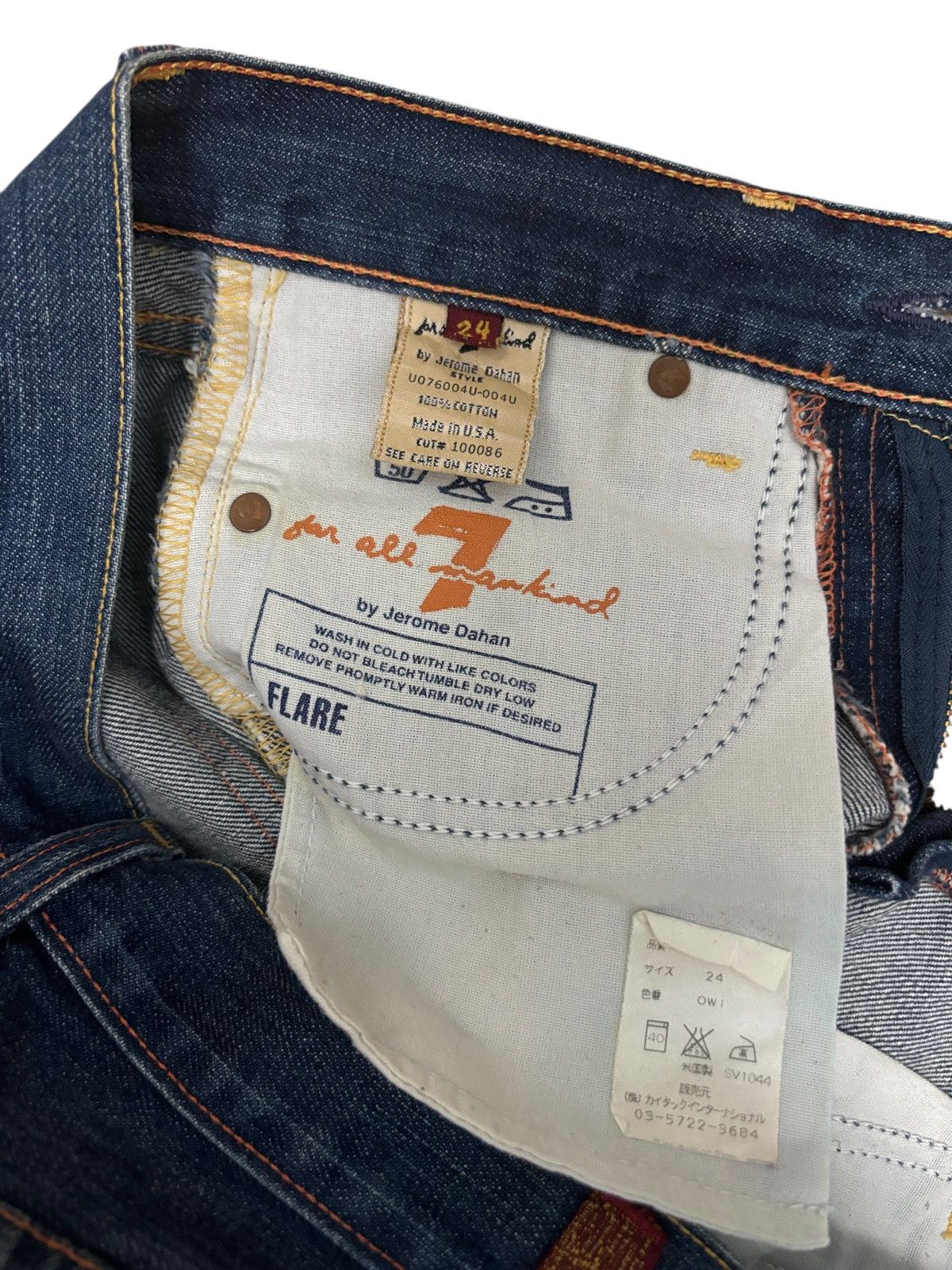 7 For All Mankind Vintage 7 For All Mankind USA Flare Denim Jeans Size 28" / US 6 / IT 42 - 6 Thumbnail