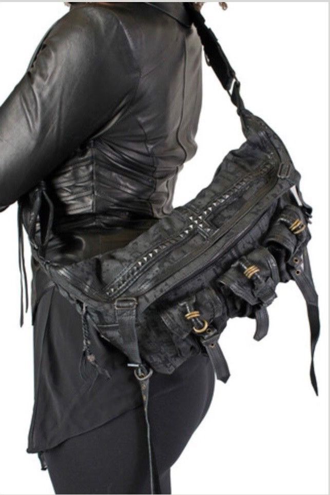 KMRii studded leather vamp crossbody bag