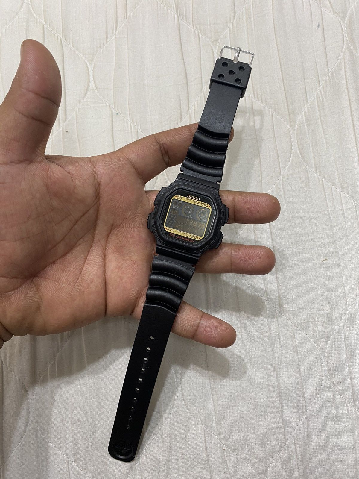 image of Hypebeast x Seiko Vintage Seiko Digital W358-4A10 Quartz Watch in Black, Men's
