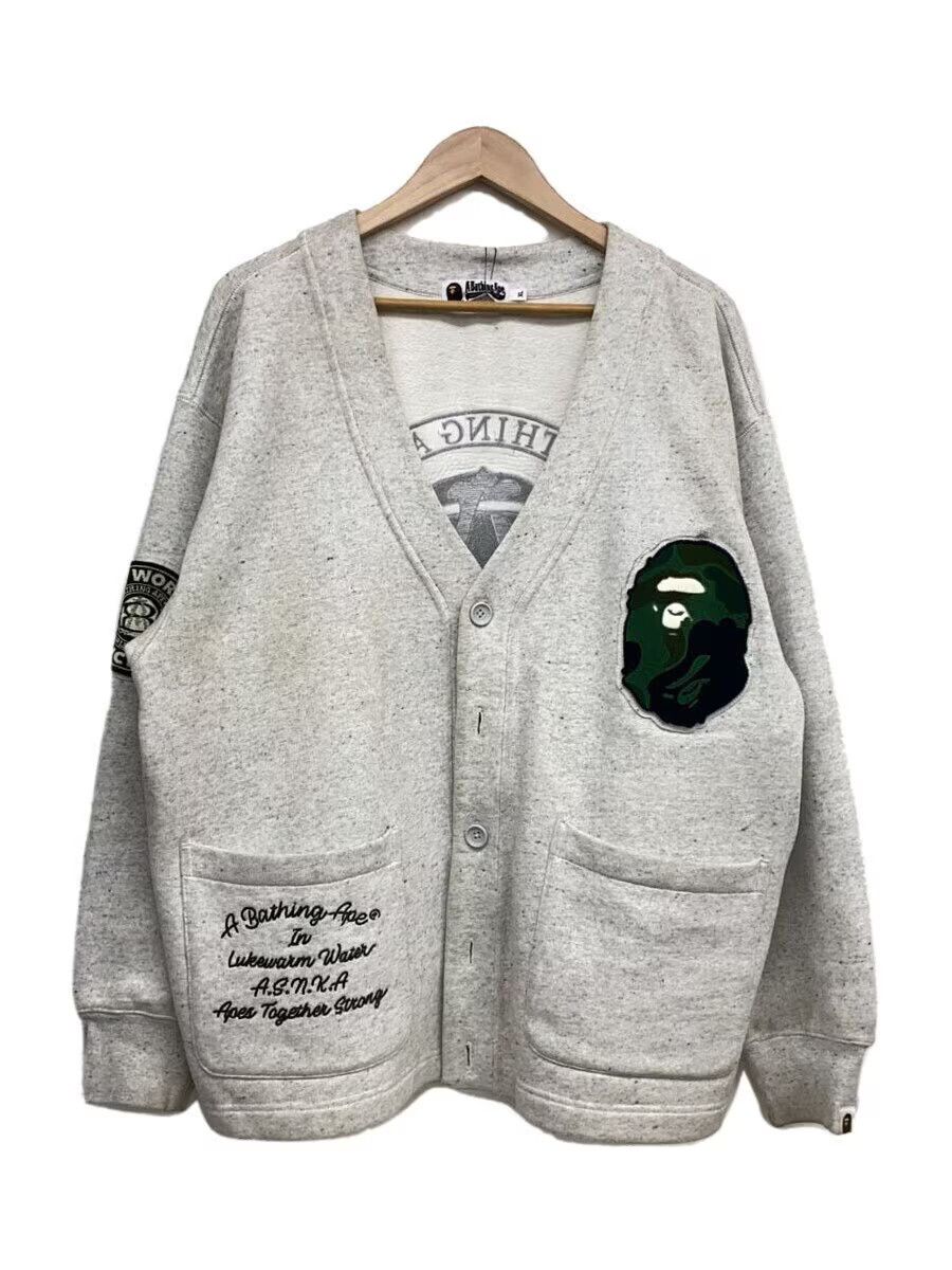 Bape A Bathing Ape Cotton Cardigan Grey Size US XL / EU 56 / 4 - 1 Thumbnail