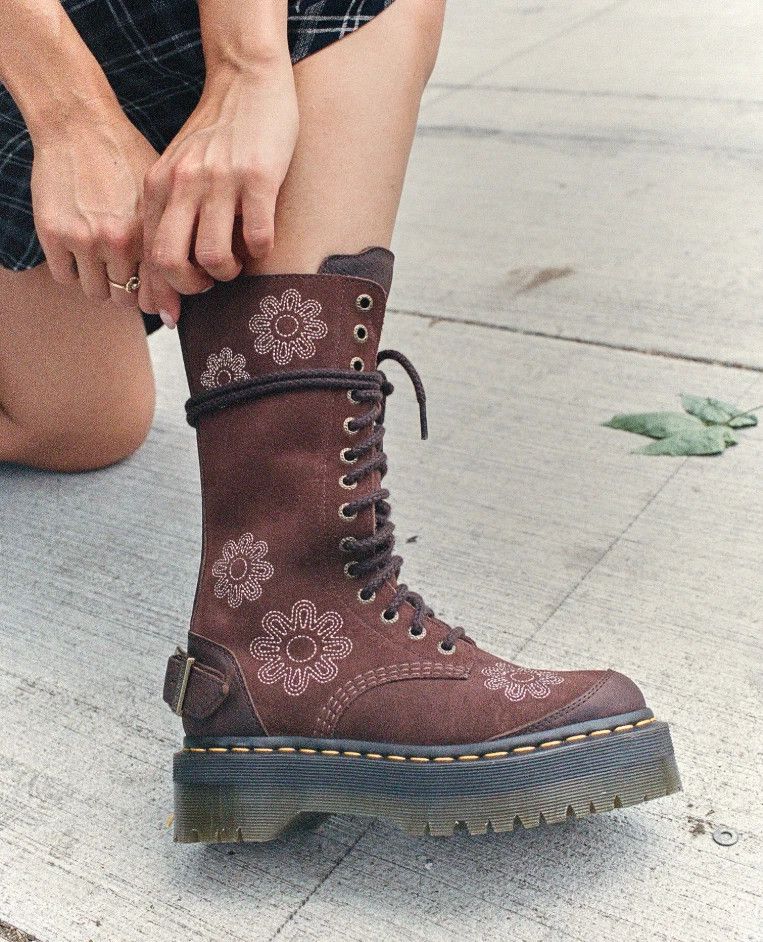 Dr. Martens DR. MARTENS 1B99 DUNNET FLOWER E.H Suede PLATFORM BOOTS Size US 11 / IT 41 - 1 Thumbnail