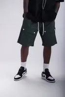 Jean Button Decor Big Pocket Green Shorts Size US 32 / EU 48 - 2 Thumbnail